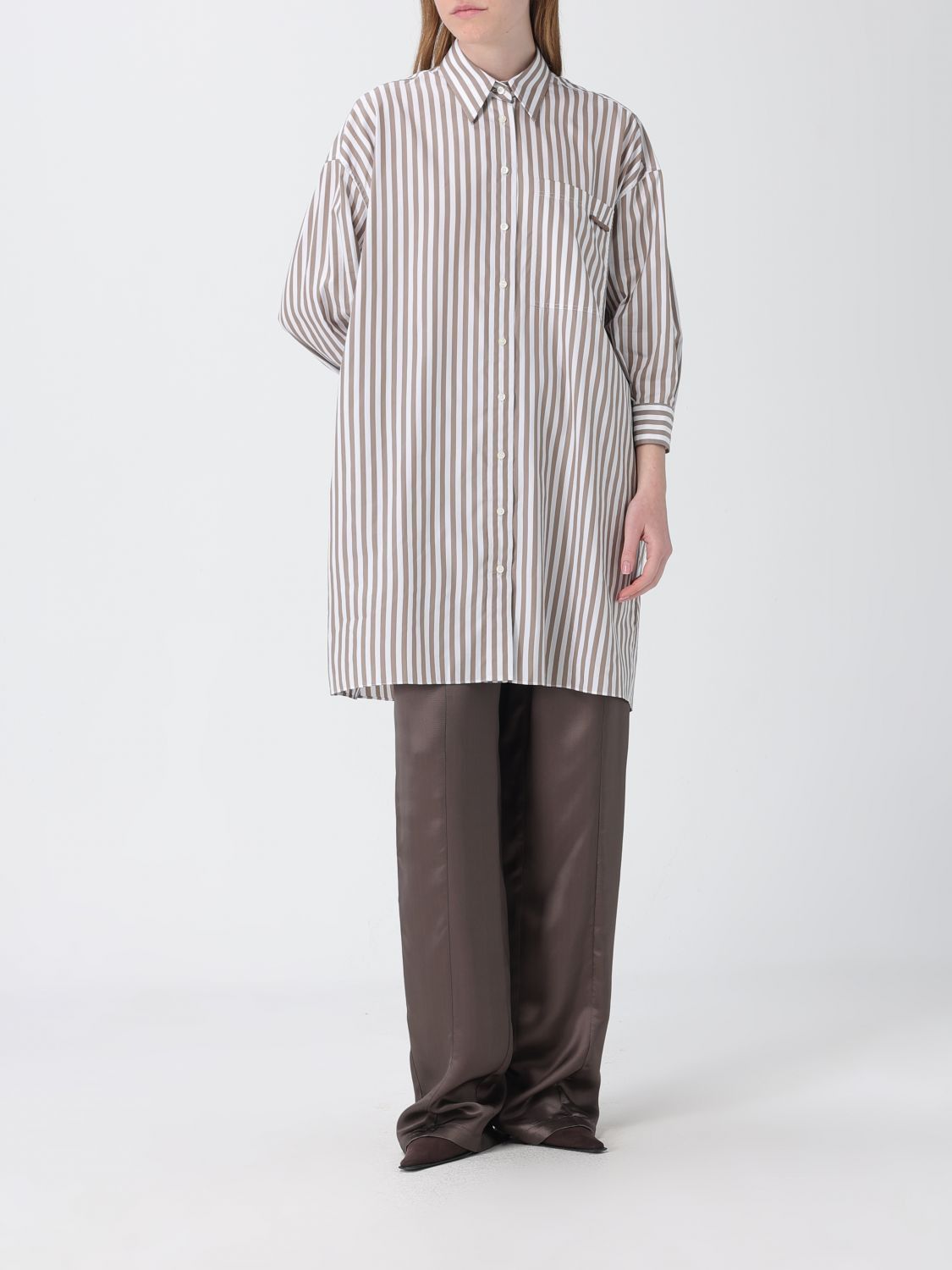 Brunello Cucinelli Brunello Cucinelli Shirt Woman Brown Size XS / US 0-2 / IT 36-38 - 2 Thumbnail