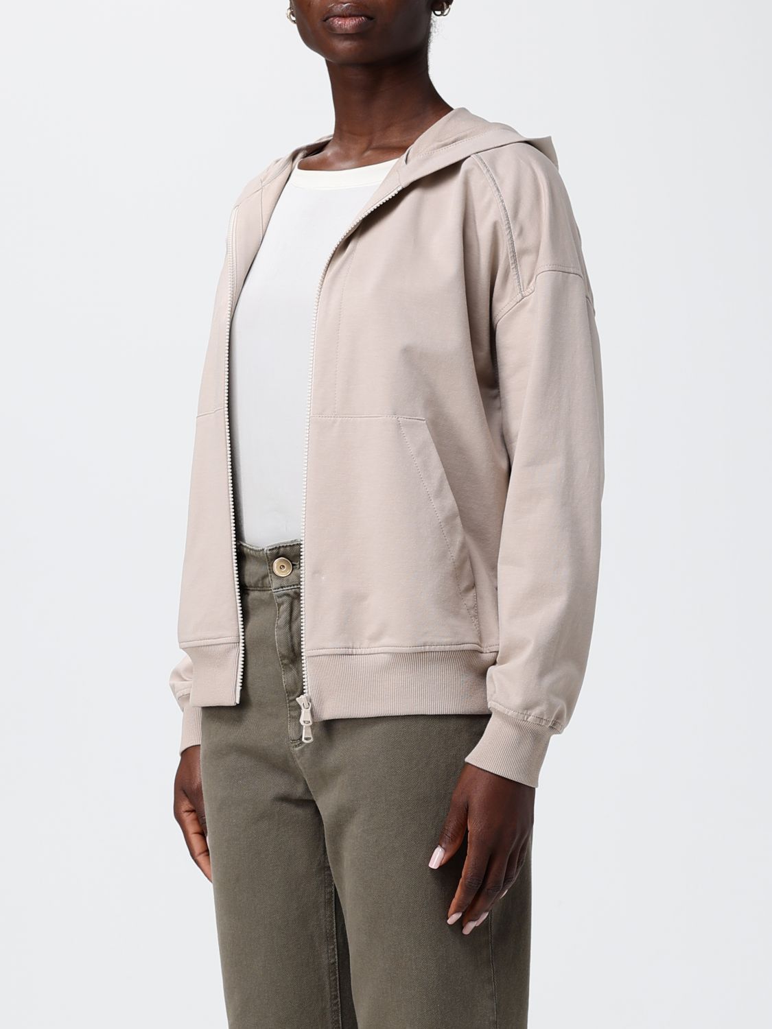 Brunello Cucinelli Brunello Cucinelli Sweatshirt Woman Beige Size S / US 4 / IT 40 - 4 Thumbnail