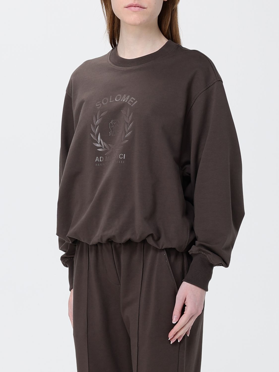 Brunello Cucinelli Brunello Cucinelli Sweatshirt Woman Brown Size S / US 4 / IT 40 - 4 Thumbnail