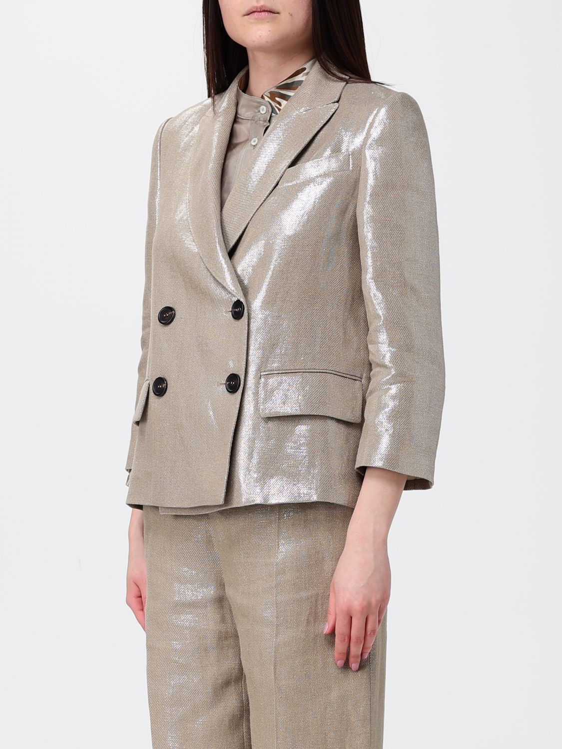 Brunello Cucinelli Brunello Cucinelli Jacket Woman Beige Size S / US 4 / IT 40 - 4 Thumbnail