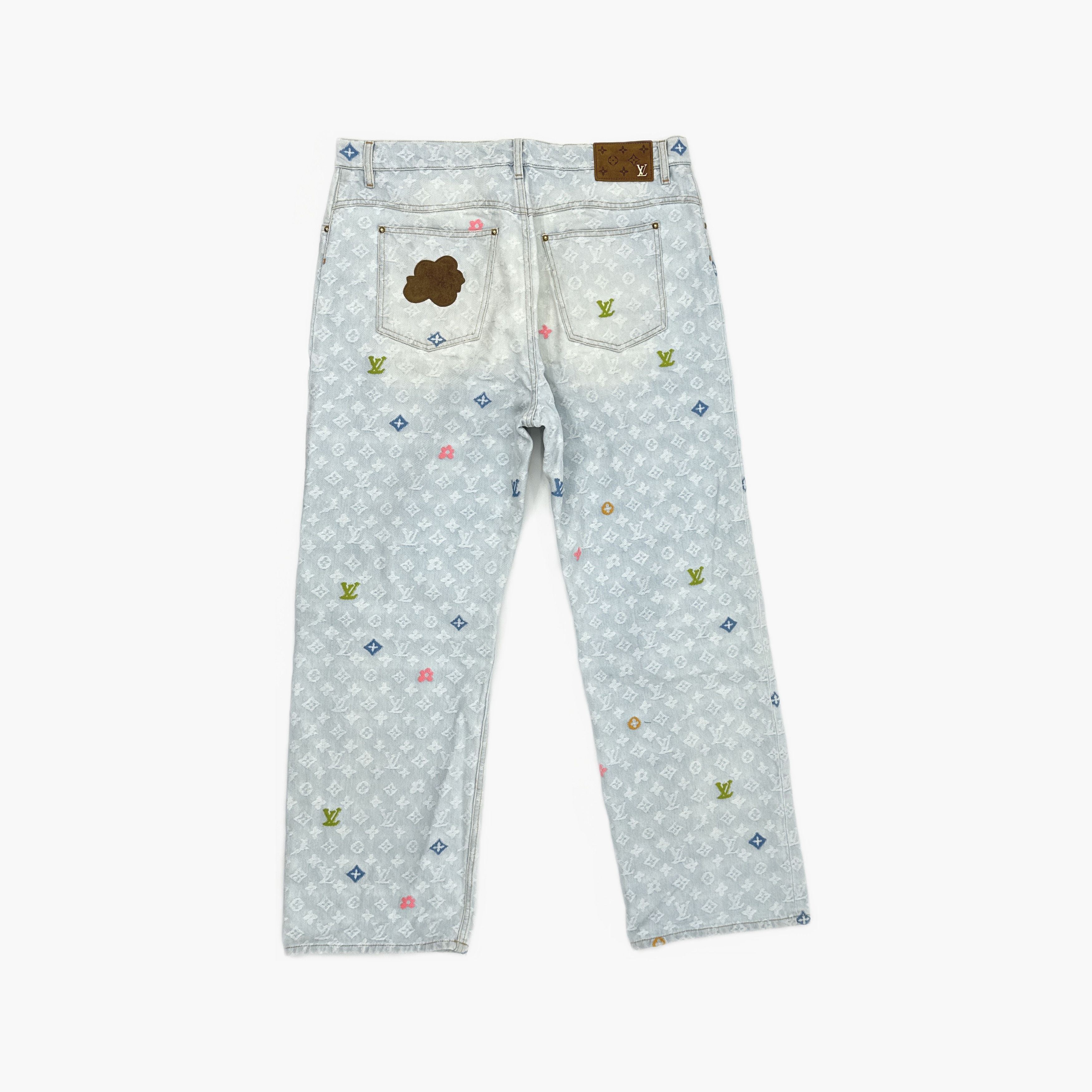Louis Vuitton Louis Vuitton x Tyler Monogram Print Denim Jeans 34 Size US 34 / EU 50 - 2 Thumbnail
