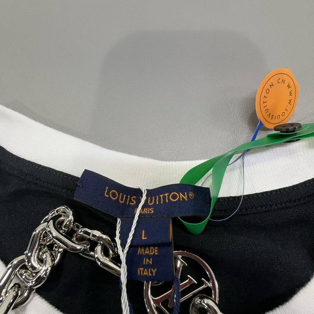 Louis Vuitton Louis Vuitton Chain Detail Ringer T-Shirt L Size L / US 10 / IT 46 - 3 Thumbnail