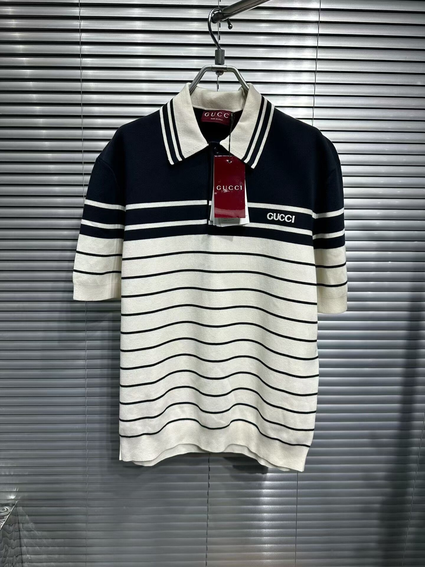 Gucci Gucci Striped Knit Polo Shirt Size M Size US M / EU 48-50 / 2 - 2 Thumbnail