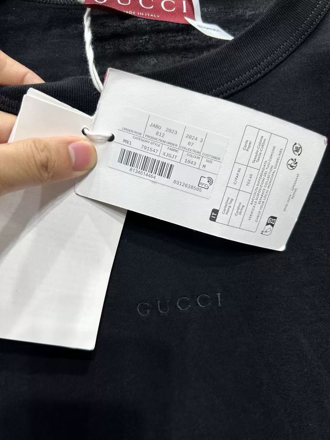 Gucci Gucci Logo Embroidery Cotton T-Shirt Size M Size US M / EU 48-50 / 2 - 4 Thumbnail