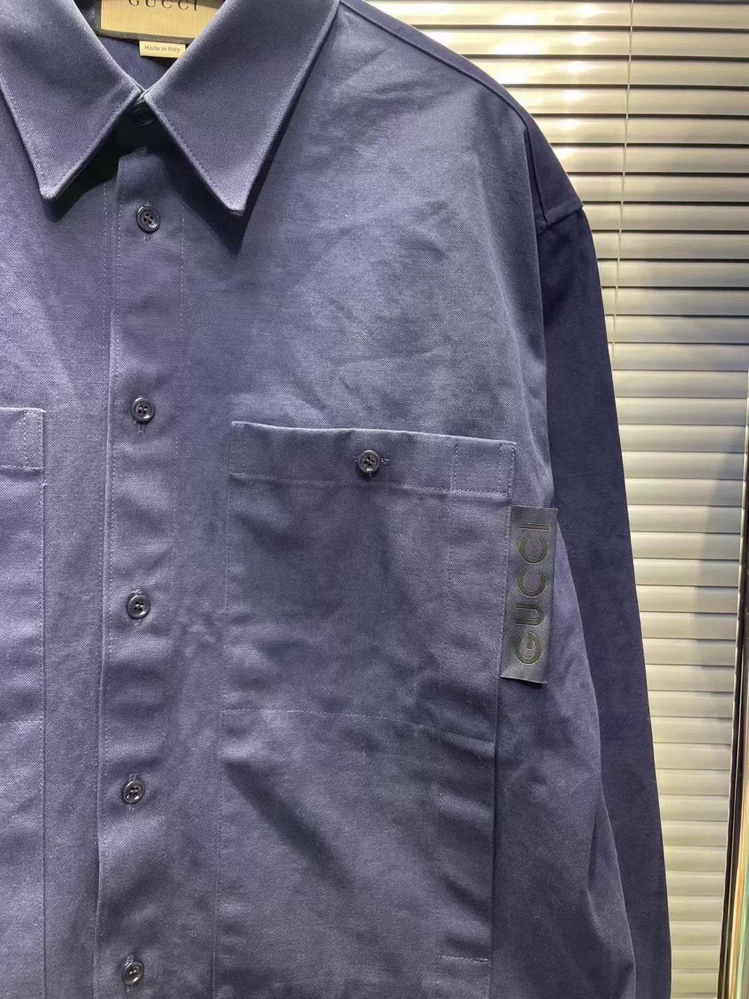 Gucci Gucci Navy Patch Logo Overshirt 52 Size US L / EU 52-54 / 3 - 4 Thumbnail