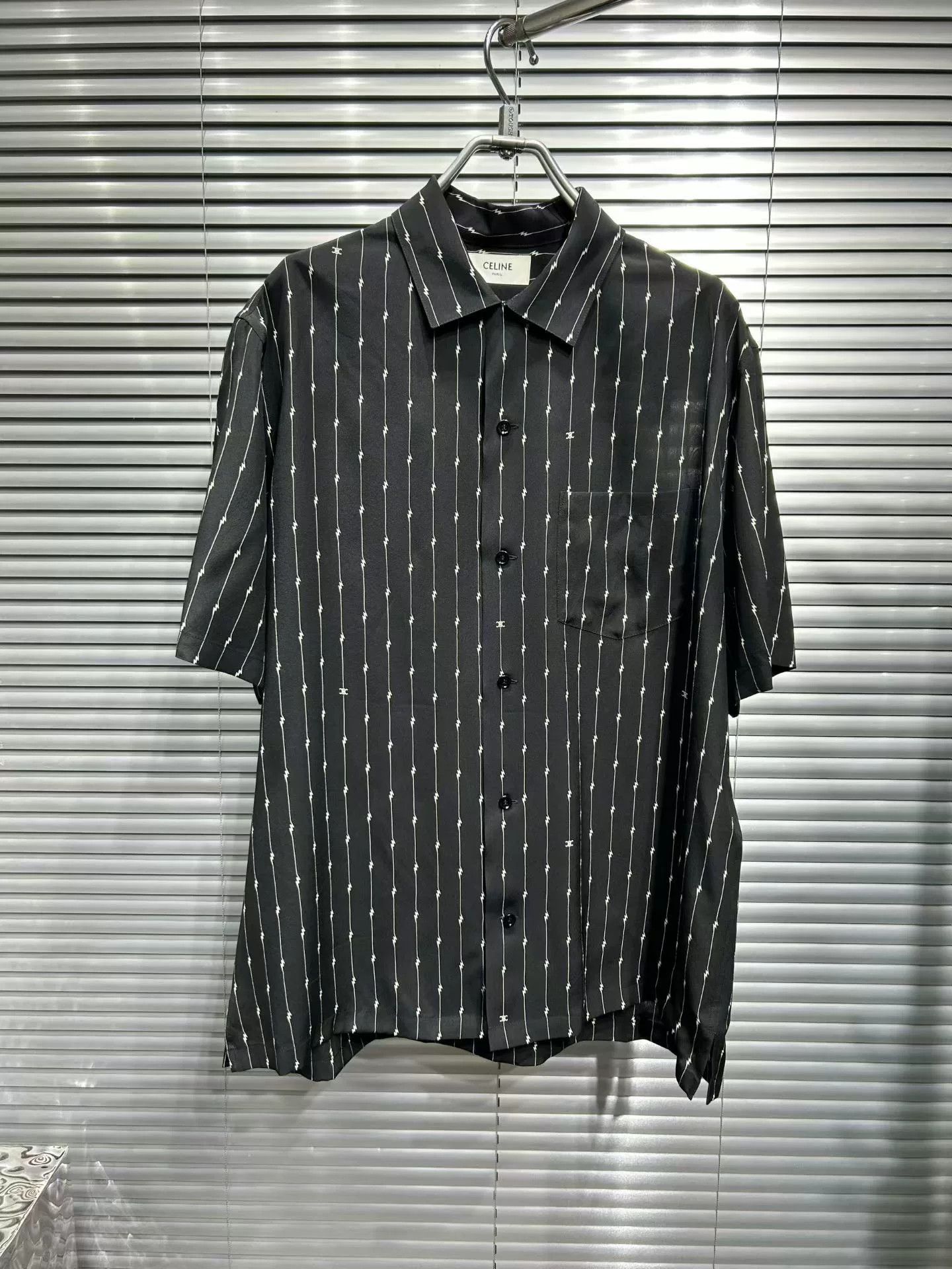 Celine CELINE All Over Logo Print Short Sleeve Shirt 39 Size US M / EU 48-50 / 2 - 2 Thumbnail