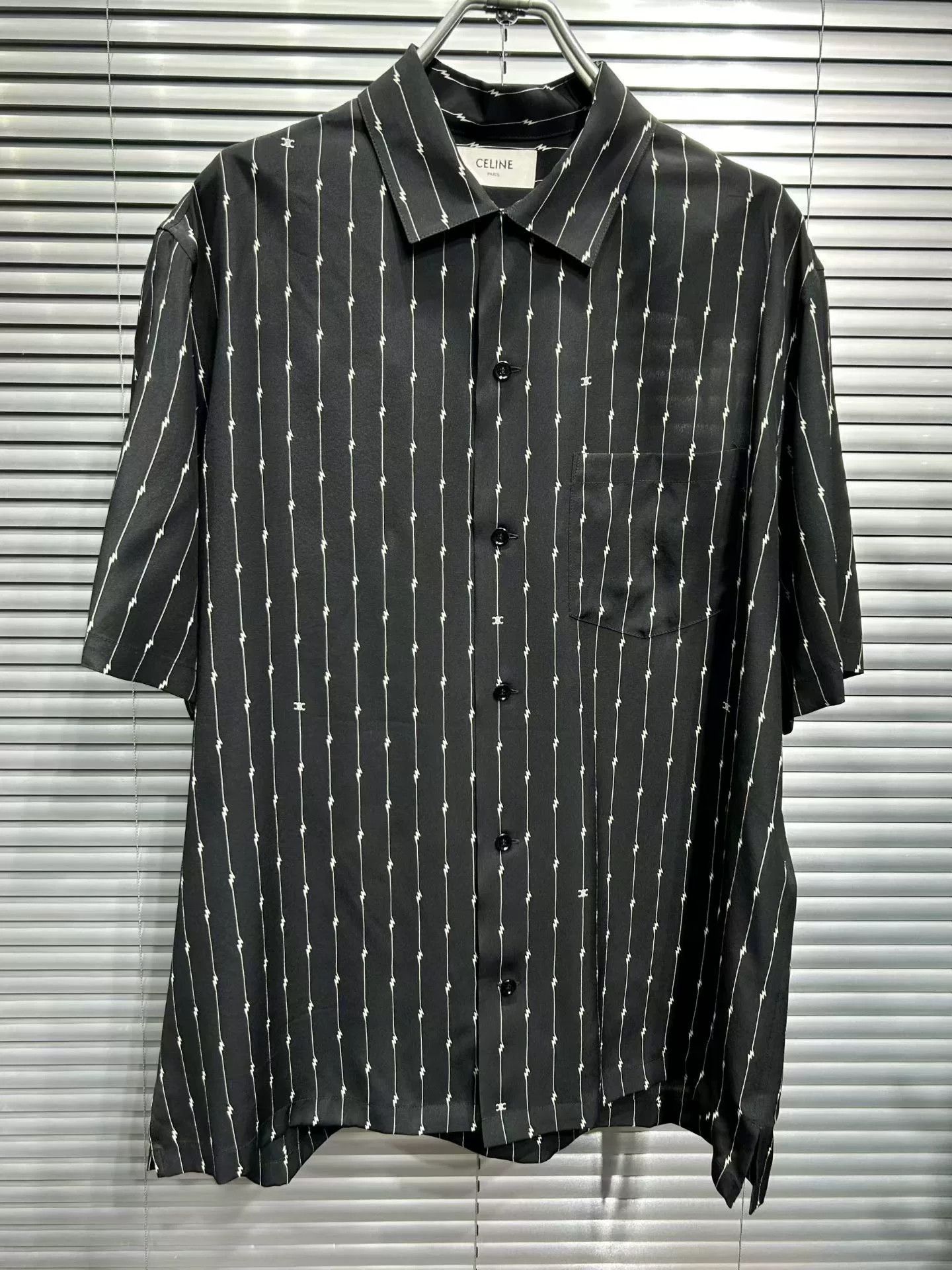 Celine CELINE All Over Logo Print Short Sleeve Shirt 39 Size US M / EU 48-50 / 2 - 4 Thumbnail