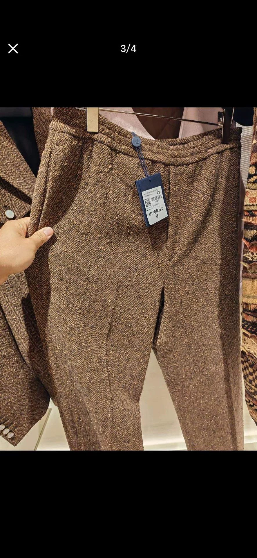 Louis Vuitton Louis Vuitton x Nigo Herringbone Wool Trousers 28 Size US 28 / EU 44 - 7 Thumbnail