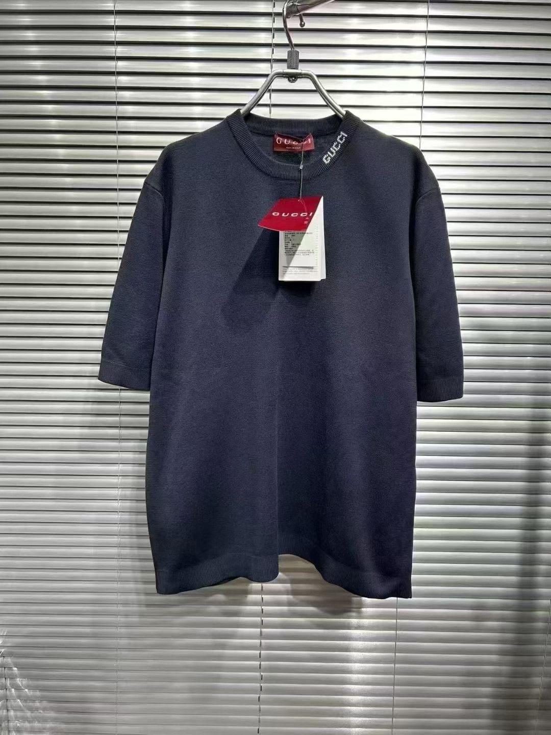 Gucci Gucci Logo Collar Silk Cotton Knit T-Shirt XL Size US XL / EU 56 / 4 - 2 Thumbnail