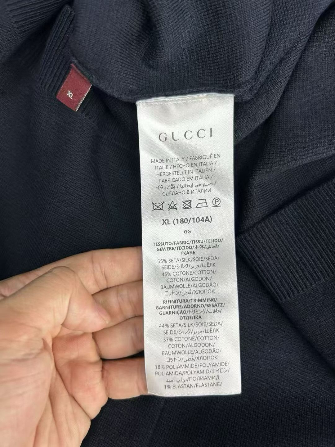 Gucci Gucci Logo Collar Silk Cotton Knit T-Shirt XL Size US XL / EU 56 / 4 - 5 Thumbnail