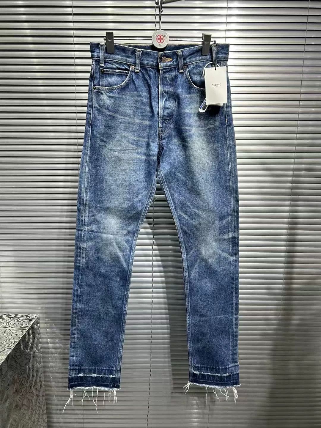 Celine CELINE Distressed Hem Washed Blue Denim Jeans 28 Size US 28 / EU 44 - 2 Thumbnail
