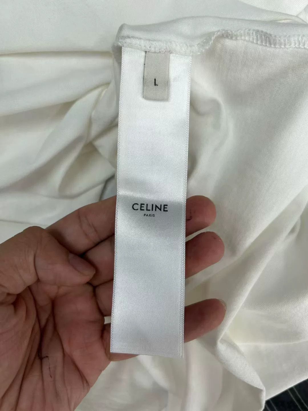 Celine CELINE Triomphe Embroidered Logo T-Shirt L Size US L / EU 52-54 / 3 - 5 Thumbnail
