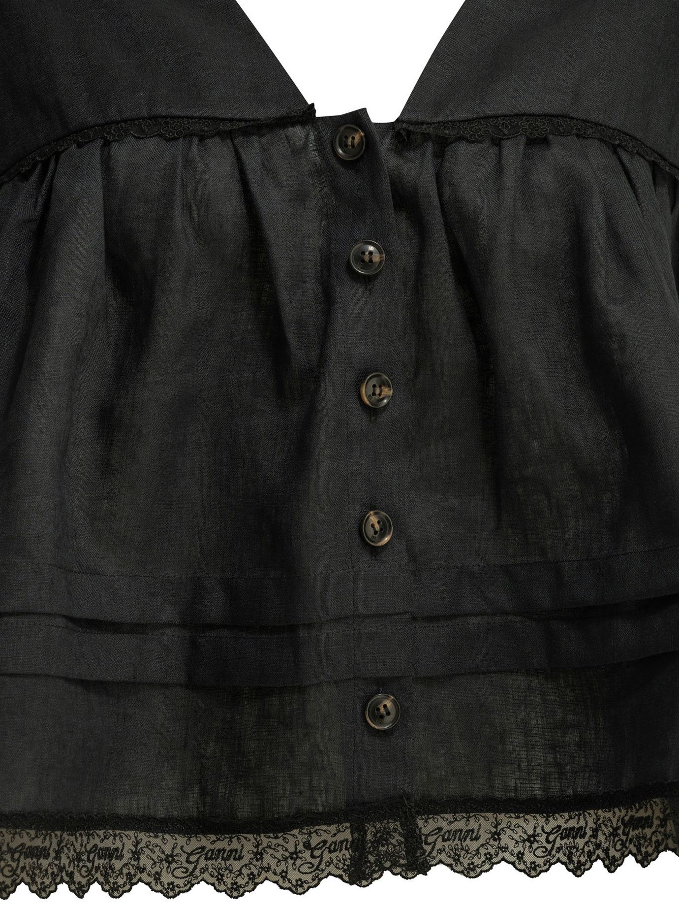 Ganni Linen Blouse Size XS / US 0-2 / IT 36-38 - 3 Thumbnail
