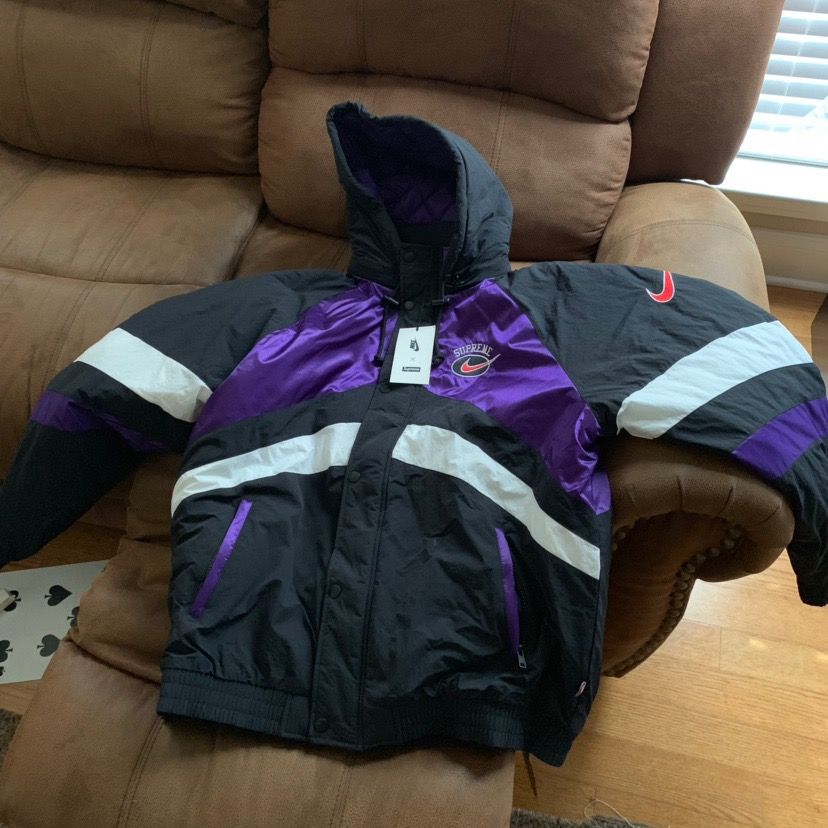 Supreme Supreme Nike Hooded Sport Jacket Purple Size L Size US L / EU 52-54 / 3 - 5 Thumbnail
