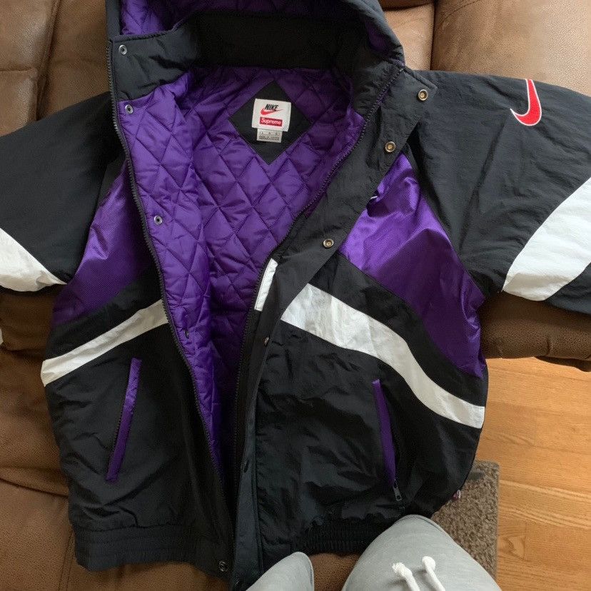 Supreme Supreme Nike Hooded Sport Jacket Purple Size L Size US L / EU 52-54 / 3 - 6 Thumbnail