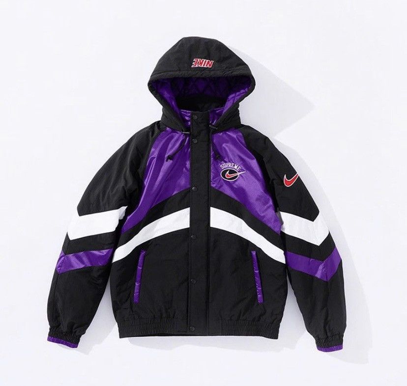 Supreme Supreme Nike Hooded Sport Jacket Purple Size L Size US L / EU 52-54 / 3 - 3 Thumbnail