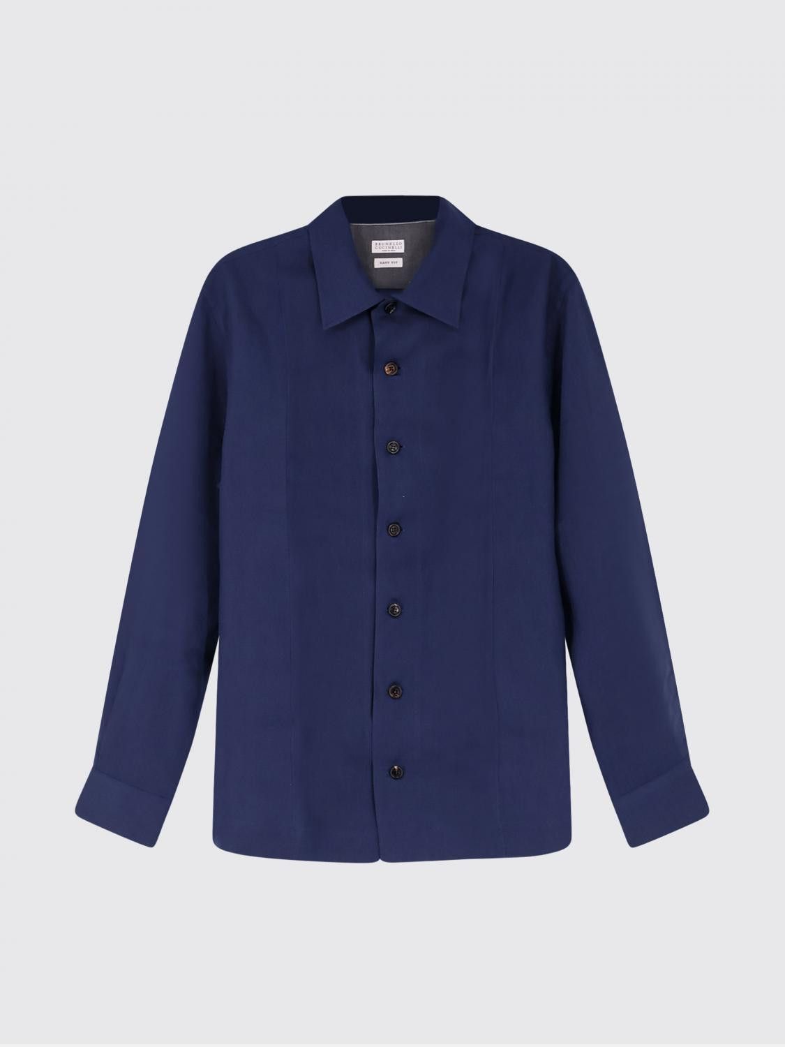 Brunello Cucinelli Brunello Cucinelli Shirt Men Blue Size US M / EU 48-50 / 2 - 2 Thumbnail