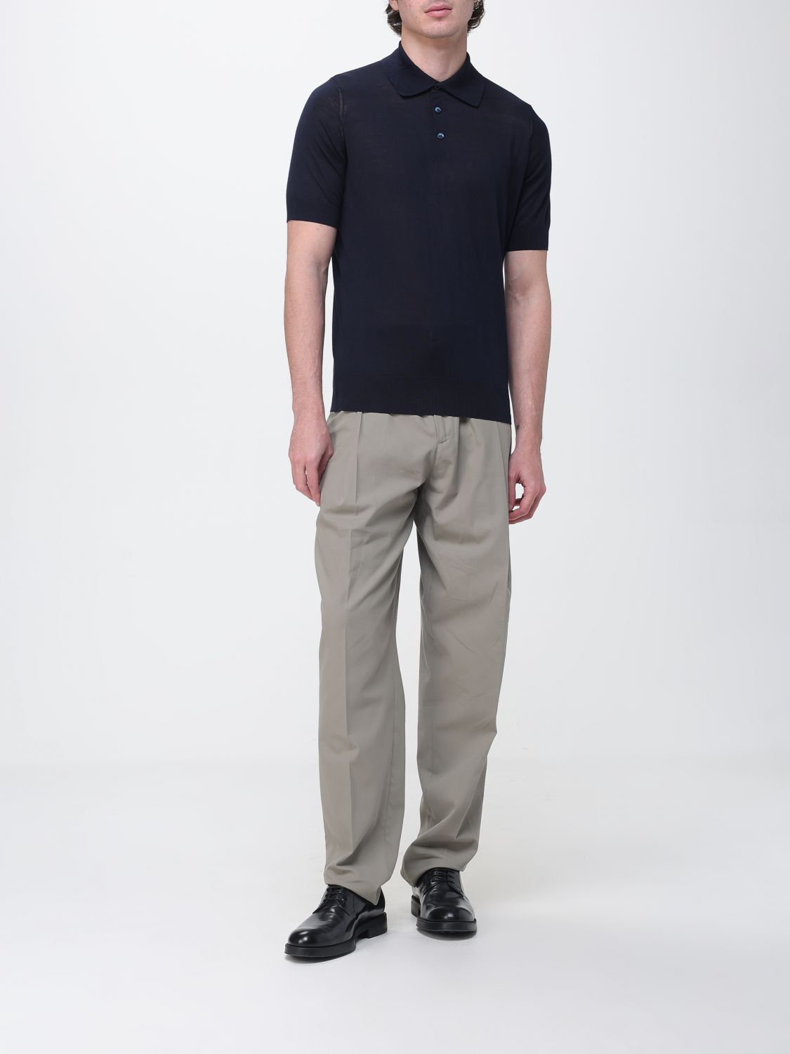 Brunello Cucinelli Brunello Cucinelli Polo Shirt Men Navy Size US M / EU 48-50 / 2 - 2 Thumbnail