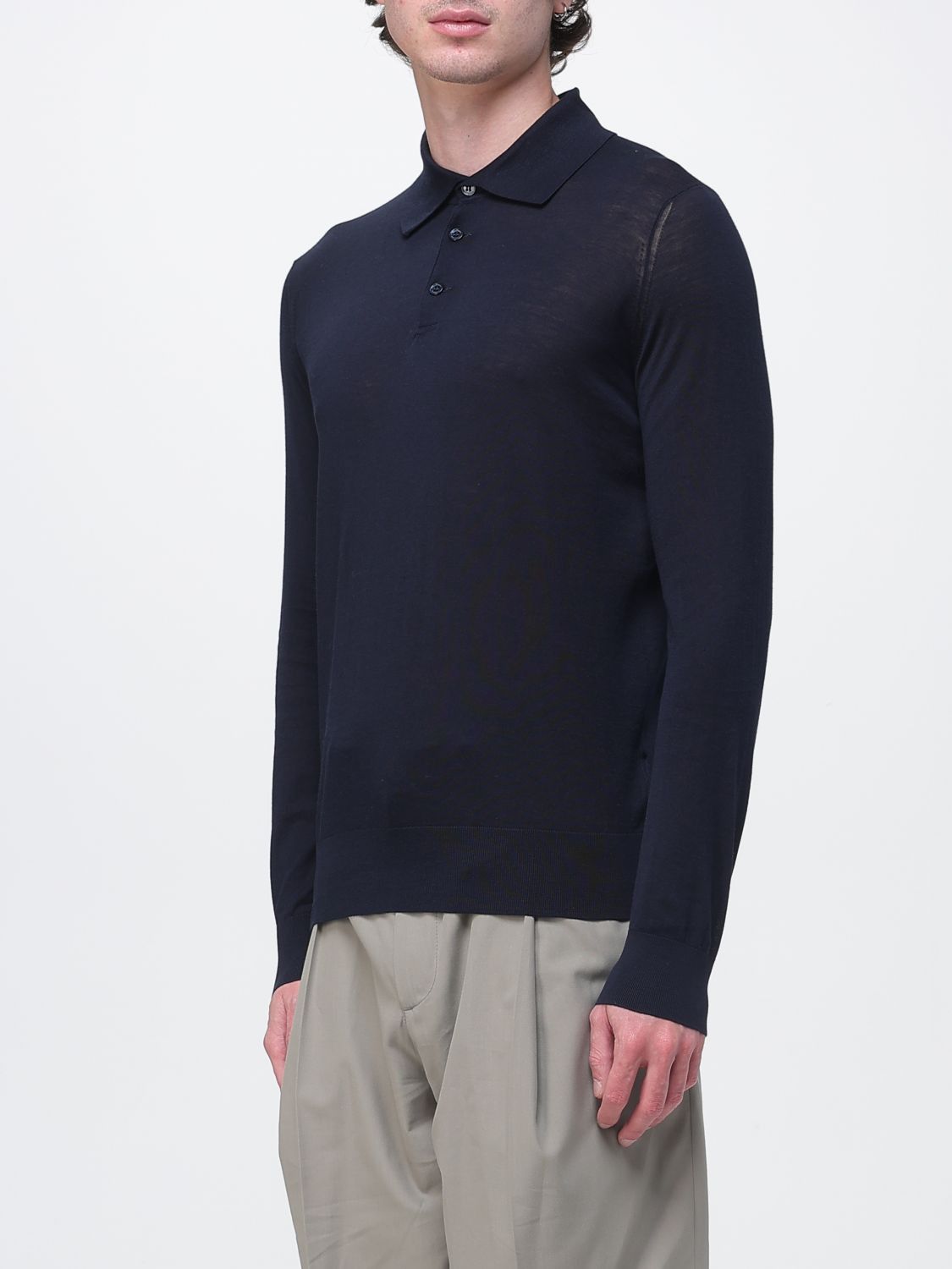 Brunello Cucinelli Brunello Cucinelli Polo Shirt Men Navy Size US XL / EU 56 / 4 - 4 Thumbnail