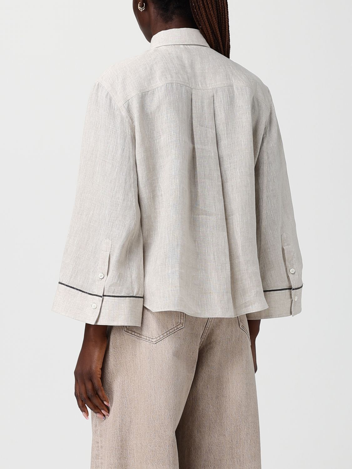 Brunello Cucinelli Brunello Cucinelli Shirt Woman Ecru Size S / US 4 / IT 40 - 3 Thumbnail