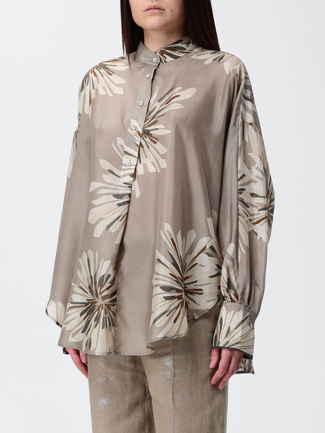 Brunello Cucinelli Brunello Cucinelli Shirt Woman Kaki Size M / US 6-8 / IT 42-44 - 4 Thumbnail