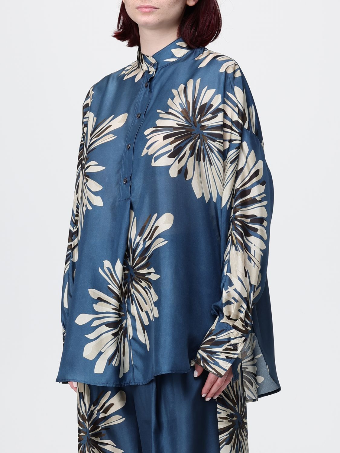 Brunello Cucinelli Brunello Cucinelli Shirt Woman Blue Size S / US 4 / IT 40 - 4 Thumbnail