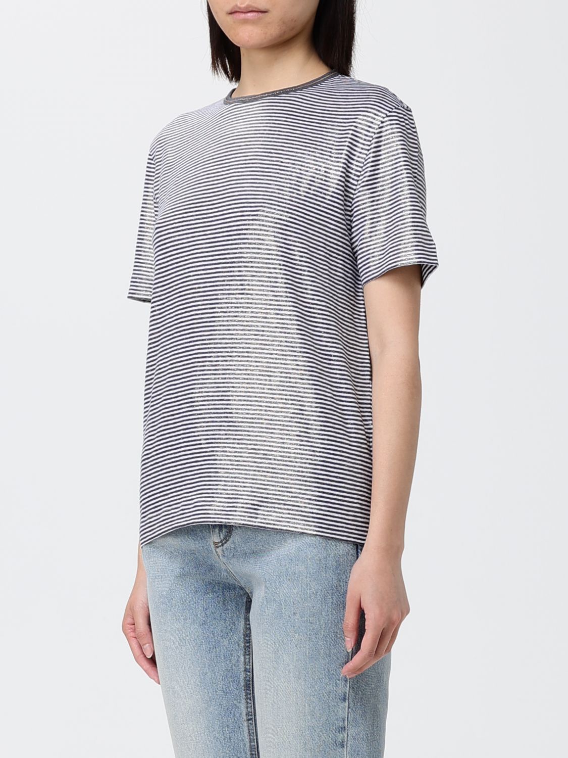 Brunello Cucinelli Brunello Cucinelli T-Shirt Woman Blue Size XL / US 12-14 / IT 48-50 - 4 Thumbnail