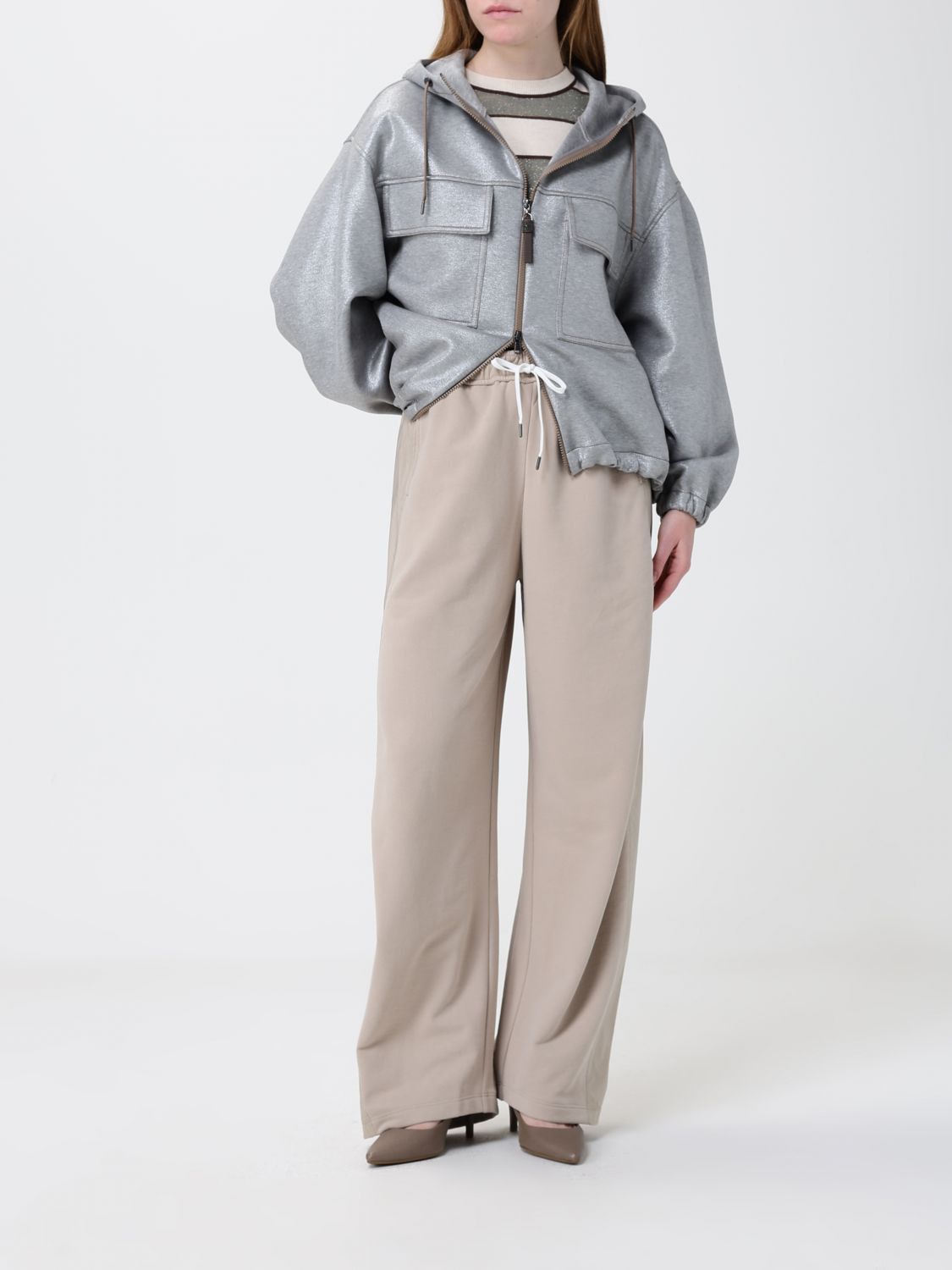 Brunello Cucinelli Brunello Cucinelli Jacket Woman Silver Size S / US 4 / IT 40 - 2 Thumbnail