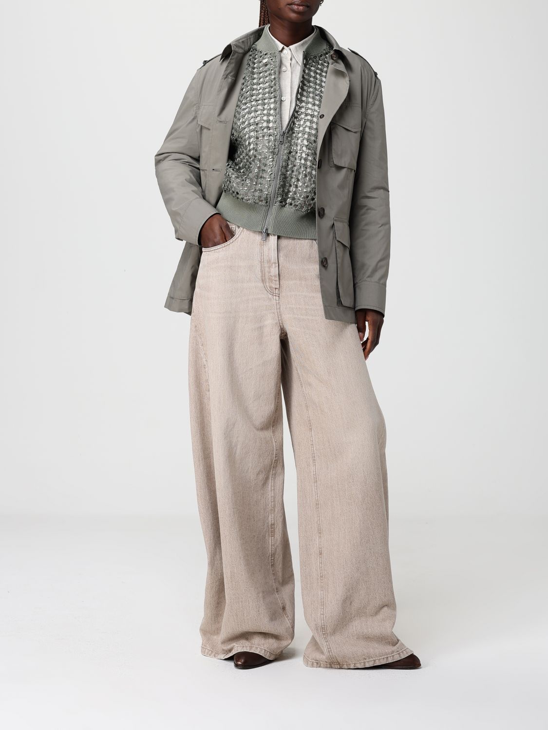 Brunello Cucinelli Brunello Cucinelli Jacket Woman Kaki Size S / US 4 / IT 40 - 2 Thumbnail