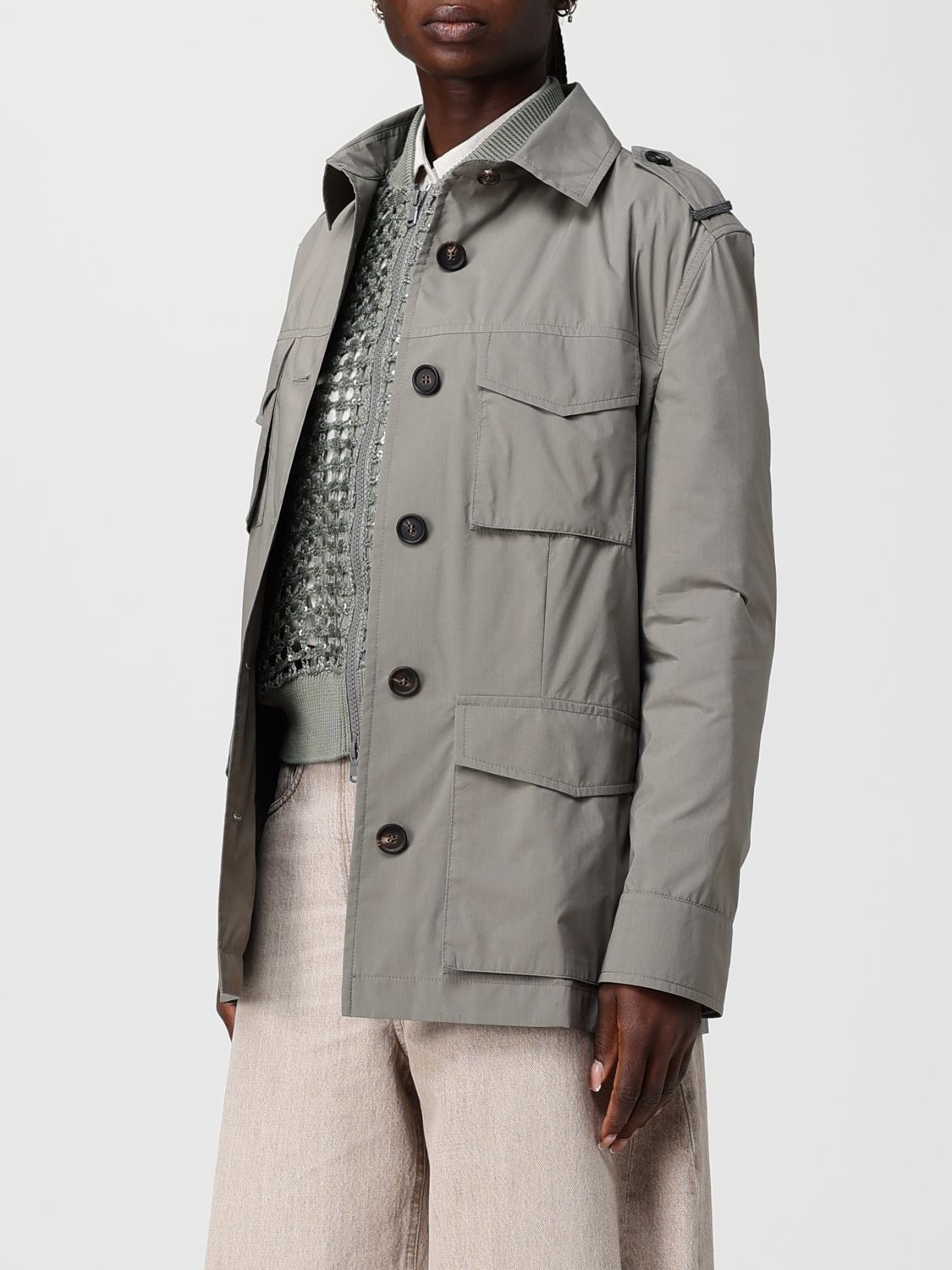Brunello Cucinelli Brunello Cucinelli Jacket Woman Kaki Size M / US 6-8 / IT 42-44 - 4 Thumbnail