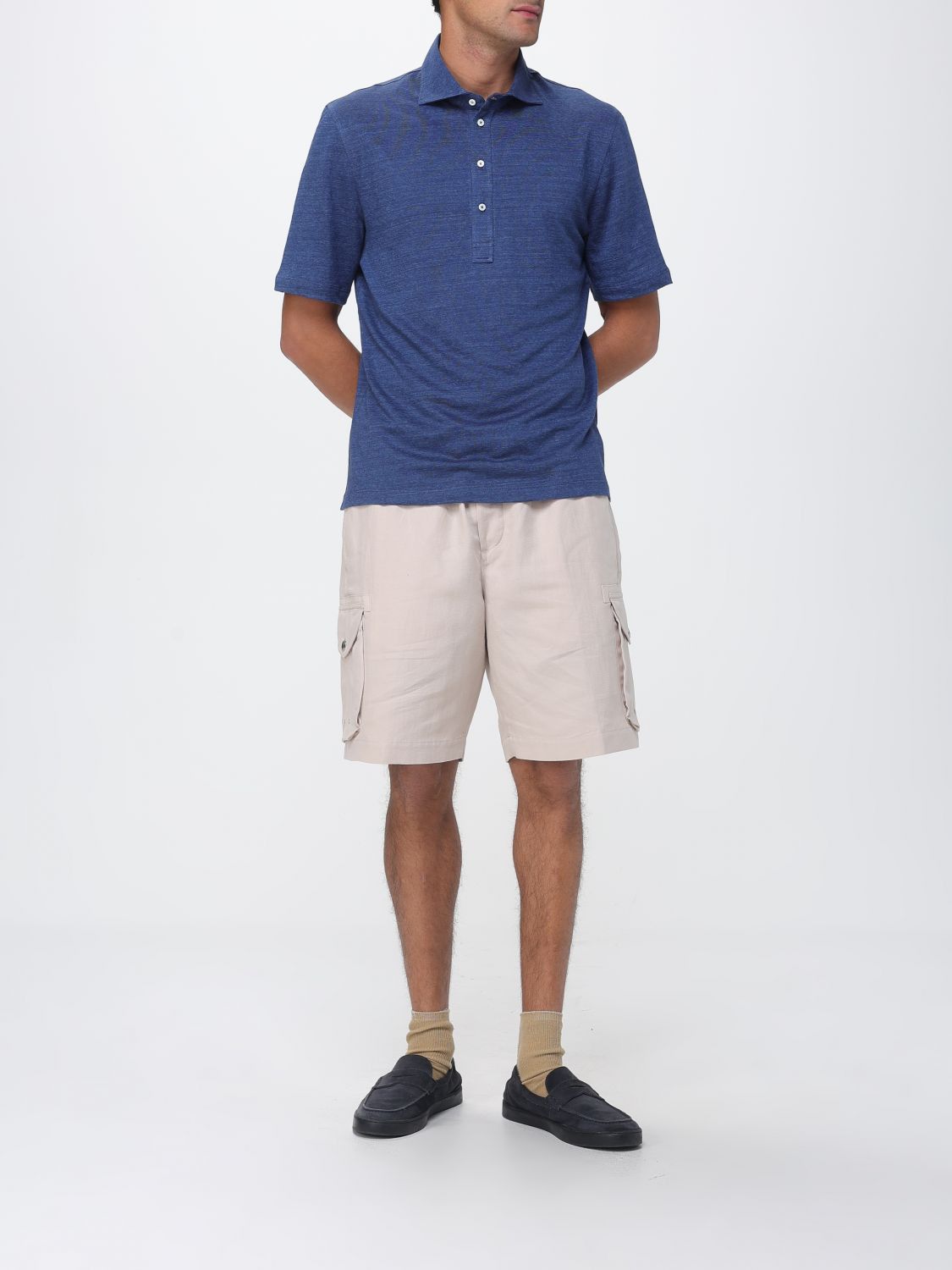 Brunello Cucinelli Brunello Cucinelli Polo Shirt Men Blue Size US XXL / EU 58 / 5 - 2 Thumbnail