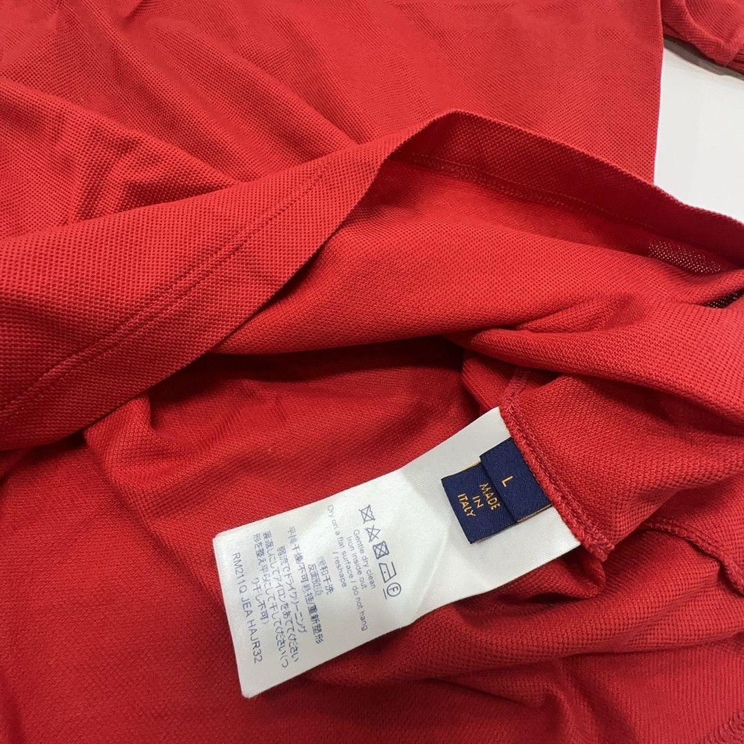 Louis Vuitton Louis Vuitton Red Piqué Cotton Polo Shirt L Size US L / EU 52-54 / 3 - 3 Thumbnail