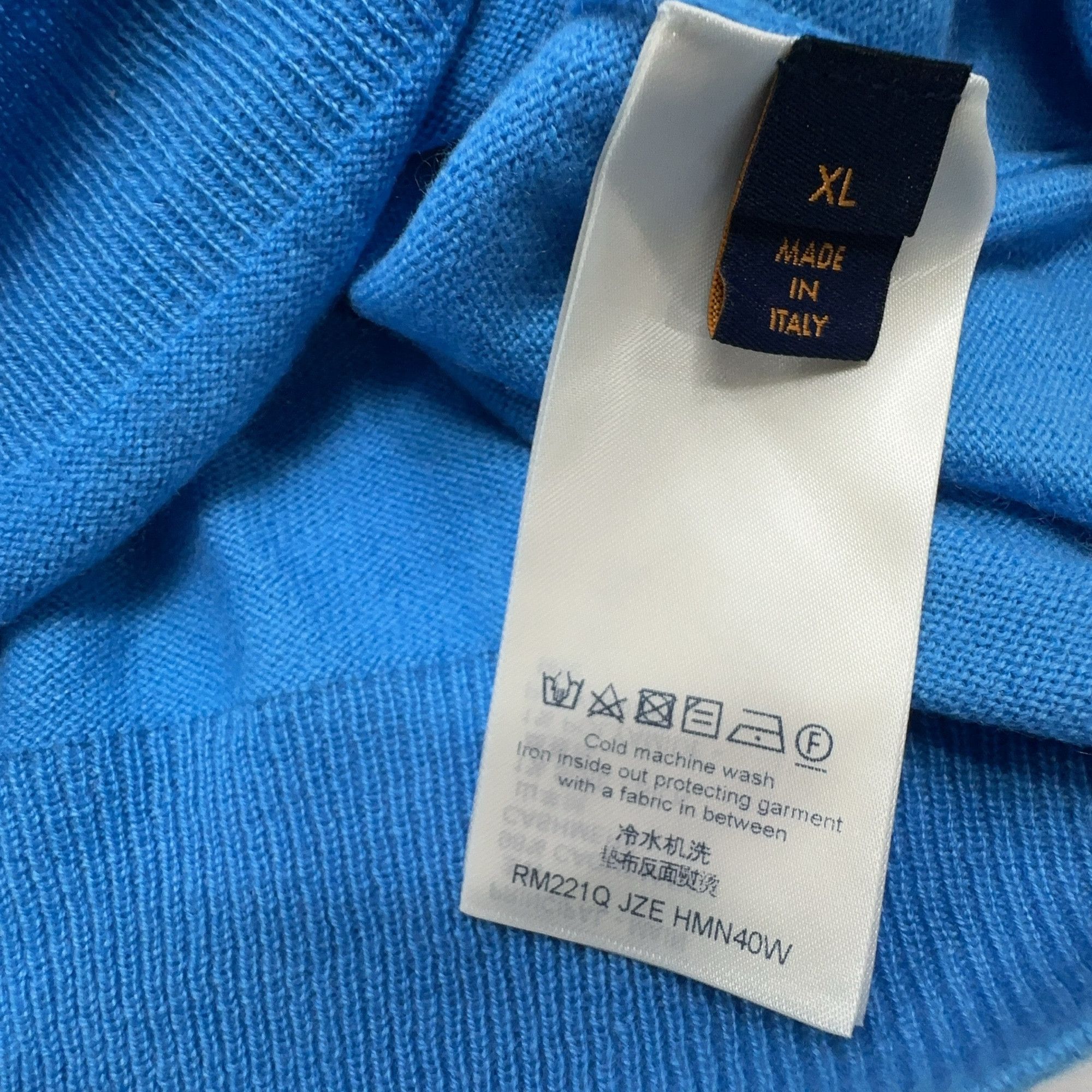 Louis Vuitton Louis Vuitton Blue Cashmere Logo Sweater XL Size US XL / EU 56 / 4 - 5 Thumbnail