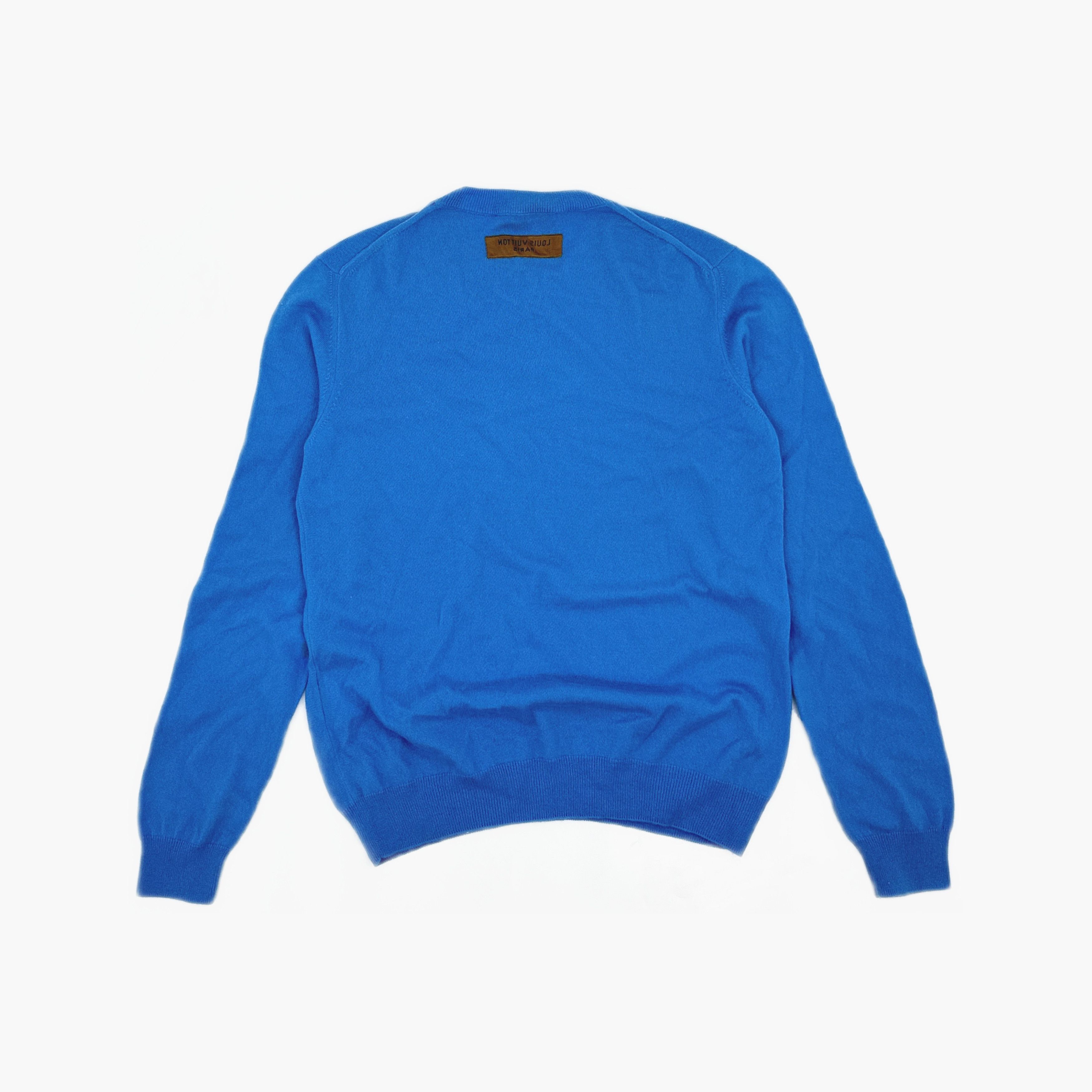 Louis Vuitton Louis Vuitton Blue Cashmere Logo Sweater XL Size US XL / EU 56 / 4 - 2 Thumbnail