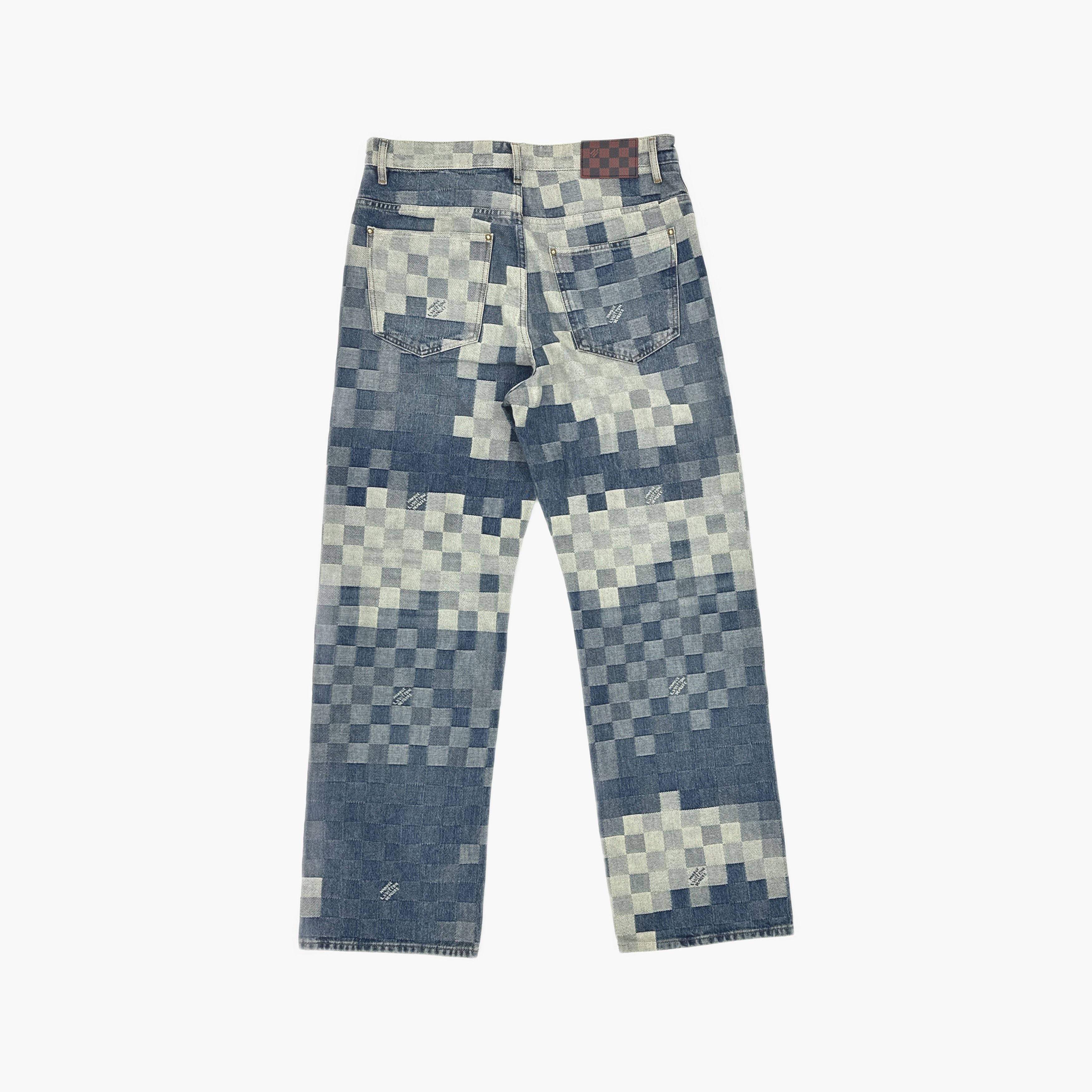 Louis Vuitton Louis Vuitton Damier Jacquard Denim Jeans 33 Size US 33 - 2 Thumbnail