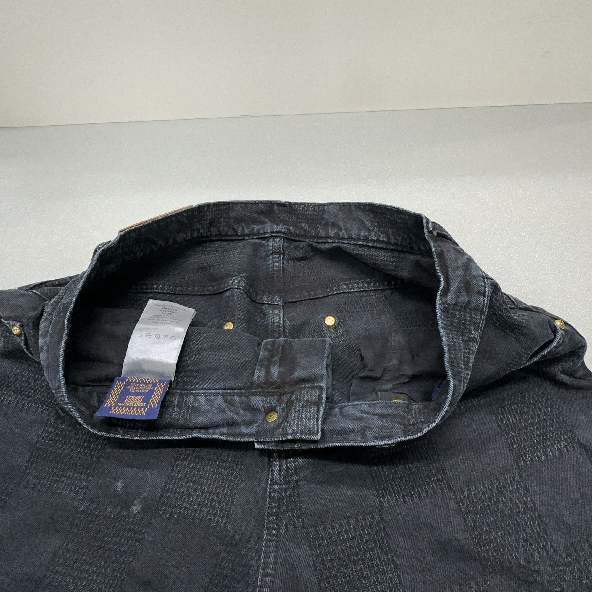 Louis Vuitton Louis Vuitton Damier Textured Denim Jeans 31 Size US 31 - 5 Thumbnail