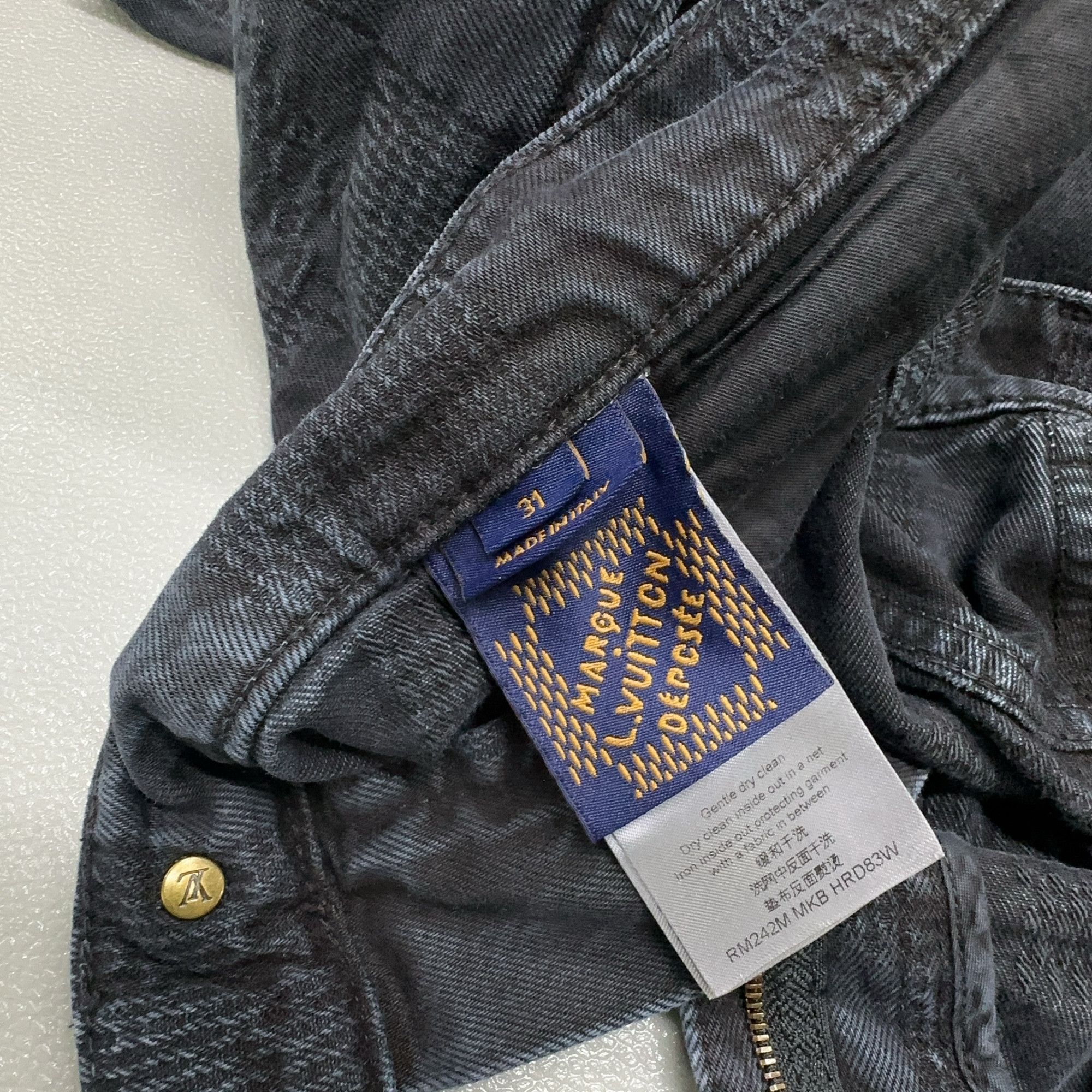 Louis Vuitton Louis Vuitton Damier Textured Denim Jeans 31 Size US 31 - 3 Thumbnail