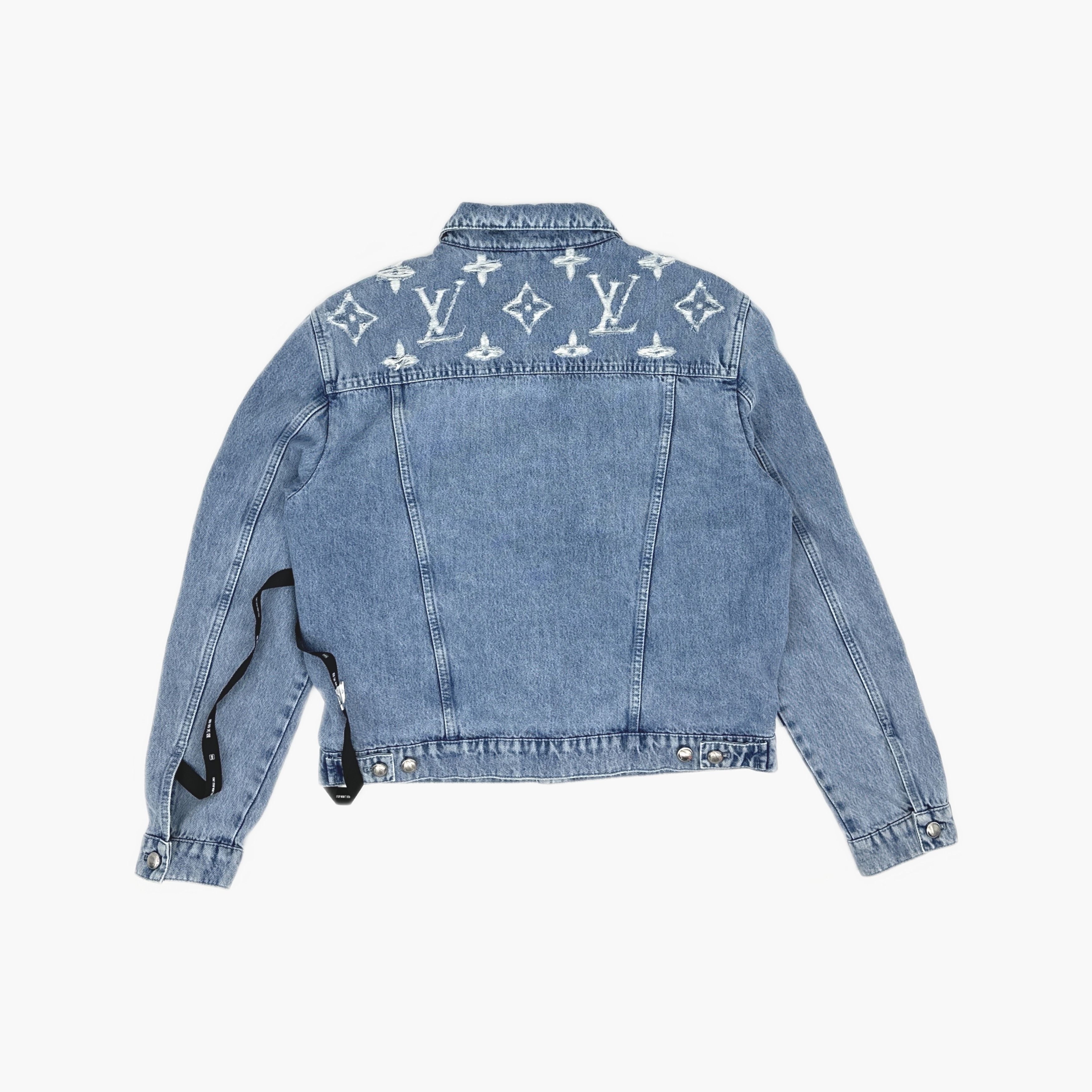 Louis Vuitton Louis Vuitton Distressed Logo Denim Jacket 50 Size US M / EU 48-50 / 2 - 2 Thumbnail