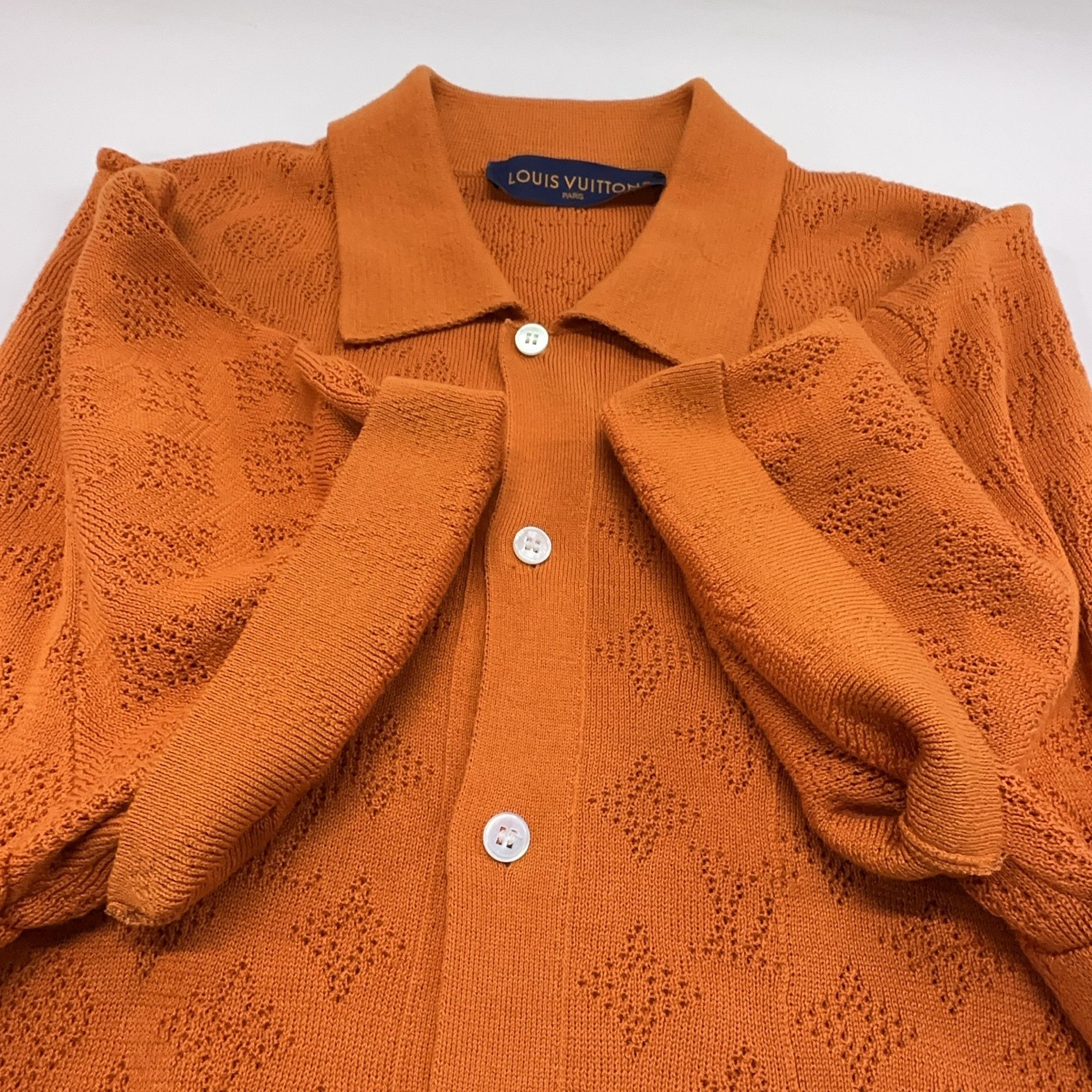 Louis Vuitton Louis Vuitton Textured Monogram Knit Shirt US M Size US M / EU 48-50 / 2 - 7 Thumbnail
