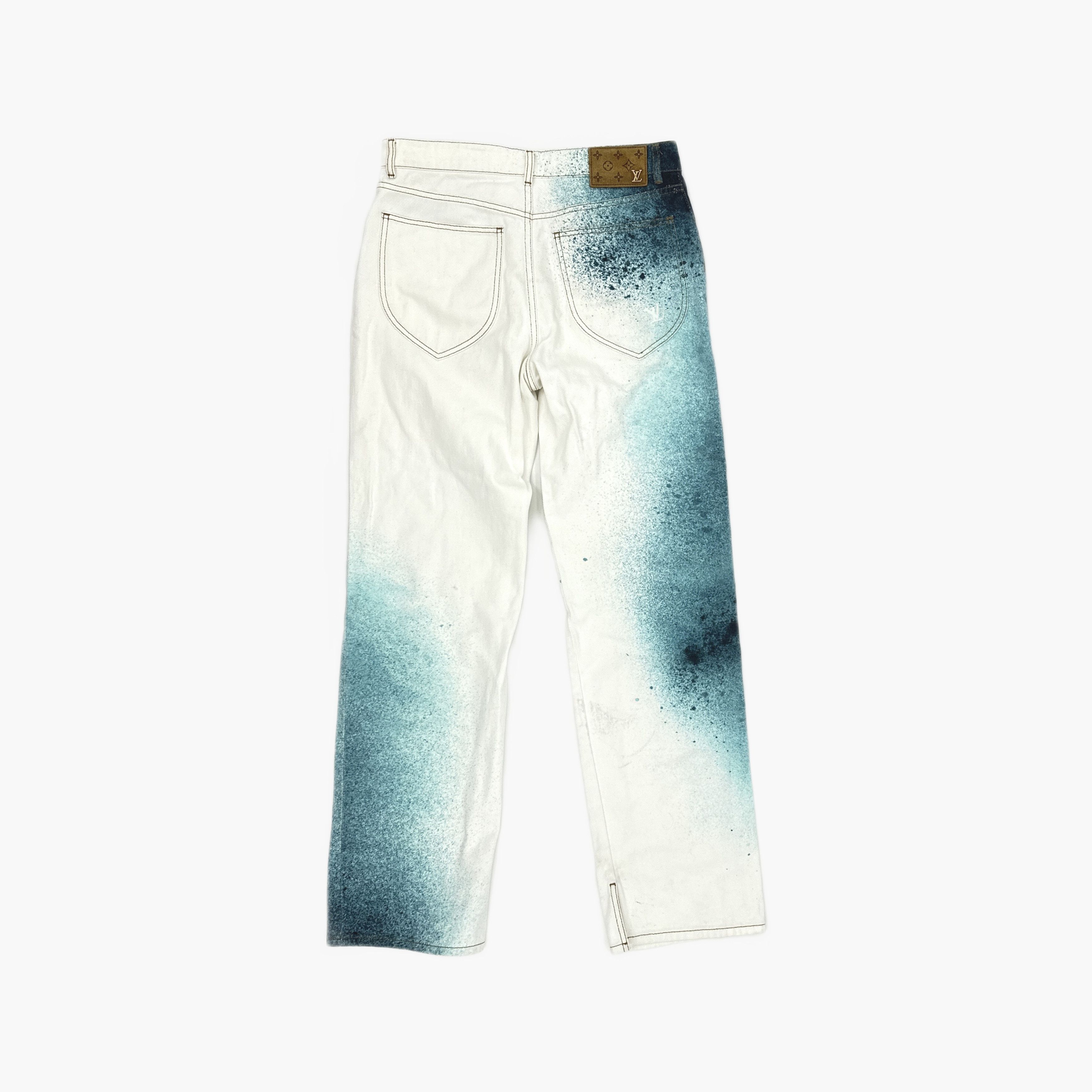 Louis Vuitton Louis Vuitton Spray Paint Dye Denim Jeans 30 Size US 30 / EU 46 - 2 Thumbnail