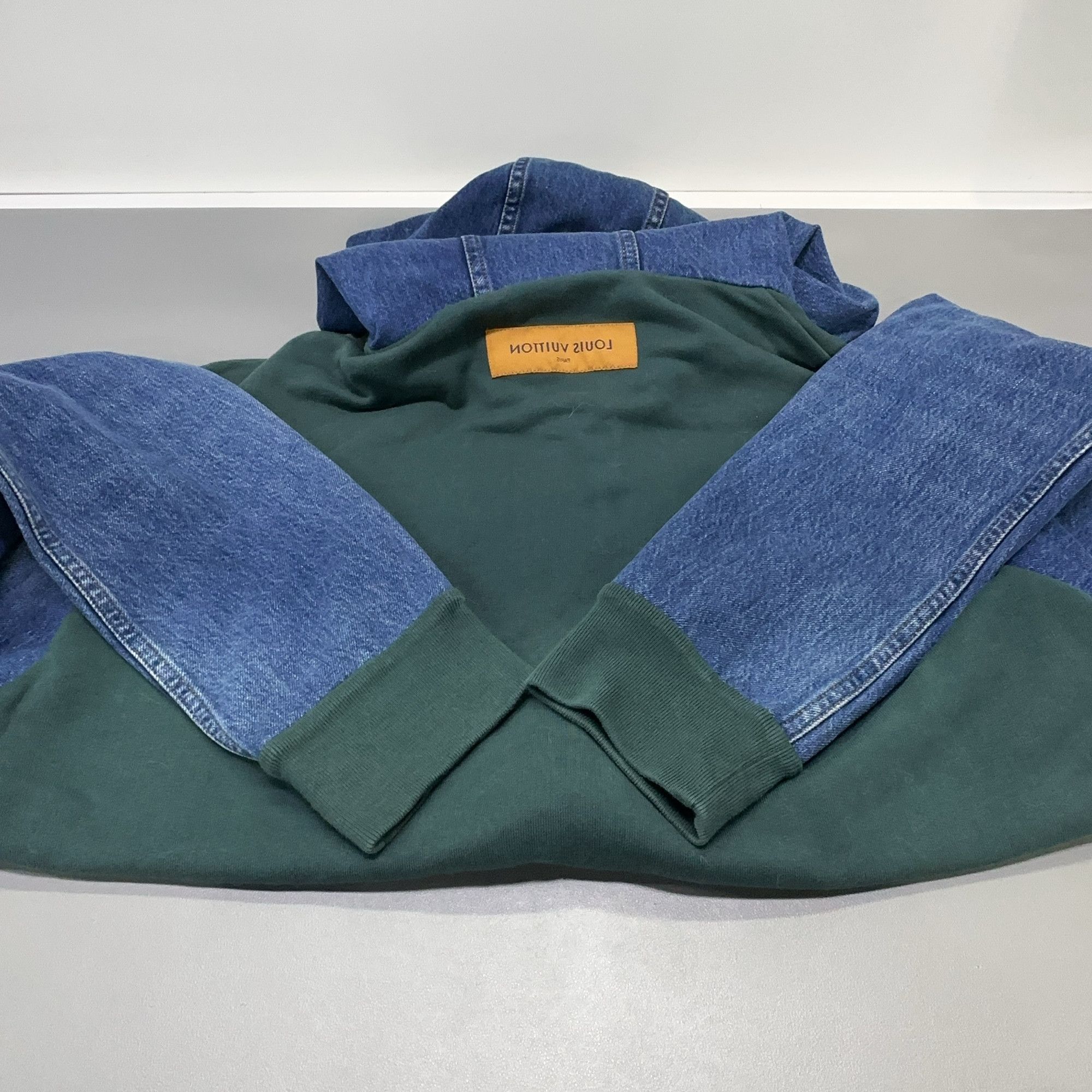 Louis Vuitton Louis Vuitton Denim Panel Green Hoodie Jacket Size L Size US L / EU 52-54 / 3 - 11 Thumbnail
