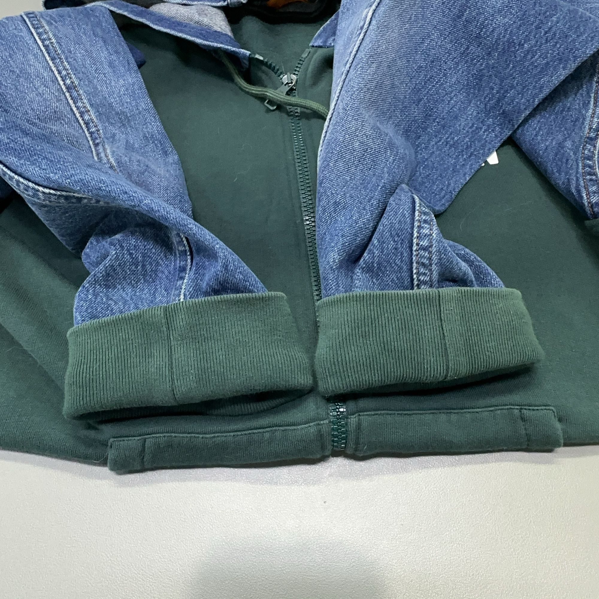 Louis Vuitton Louis Vuitton Denim Panel Green Hoodie Jacket Size L Size US L / EU 52-54 / 3 - 9 Thumbnail