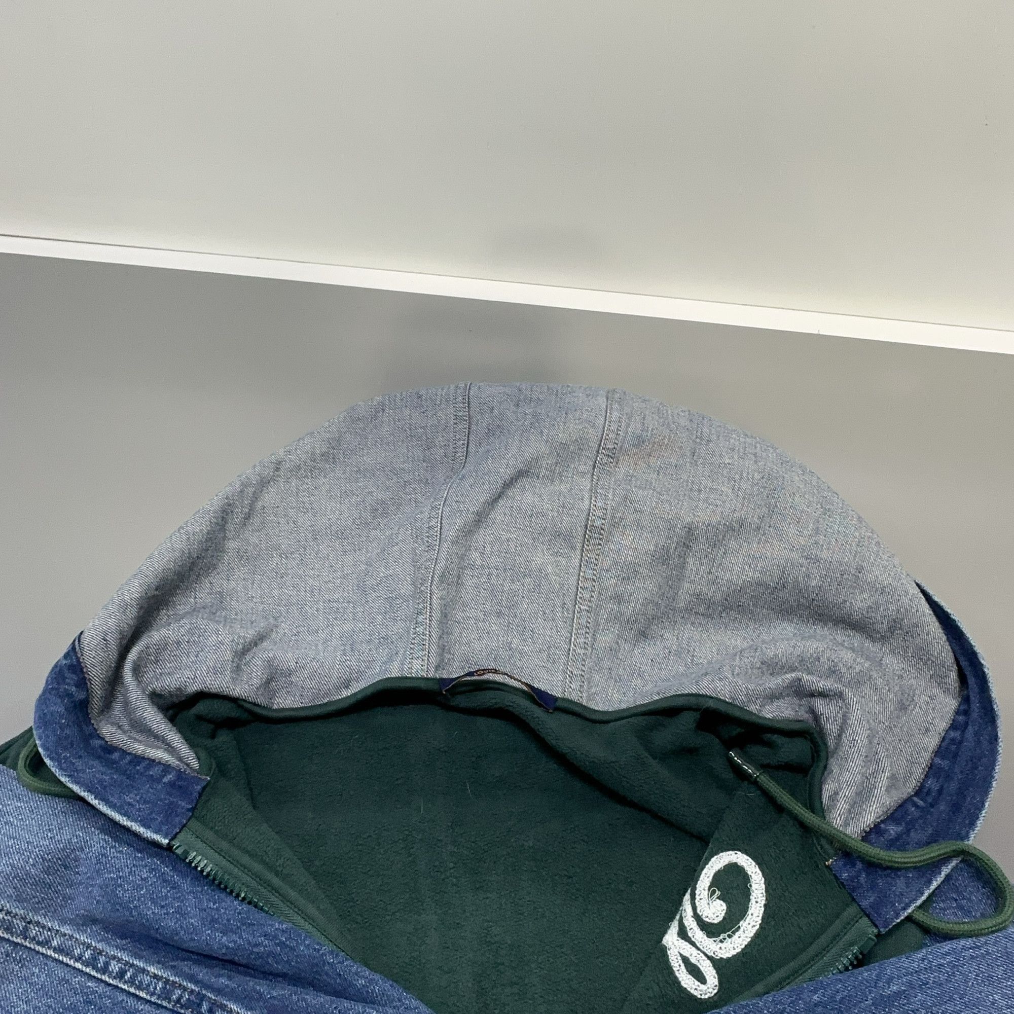 Louis Vuitton Louis Vuitton Denim Panel Green Hoodie Jacket Size L Size US L / EU 52-54 / 3 - 7 Thumbnail
