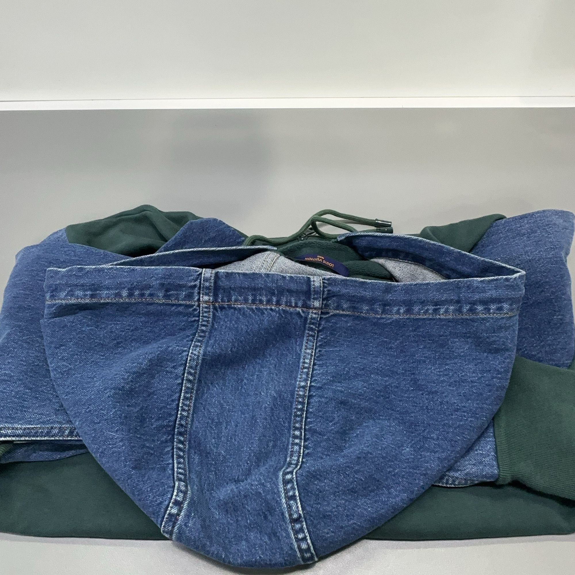 Louis Vuitton Louis Vuitton Denim Panel Green Hoodie Jacket Size L Size US L / EU 52-54 / 3 - 10 Thumbnail