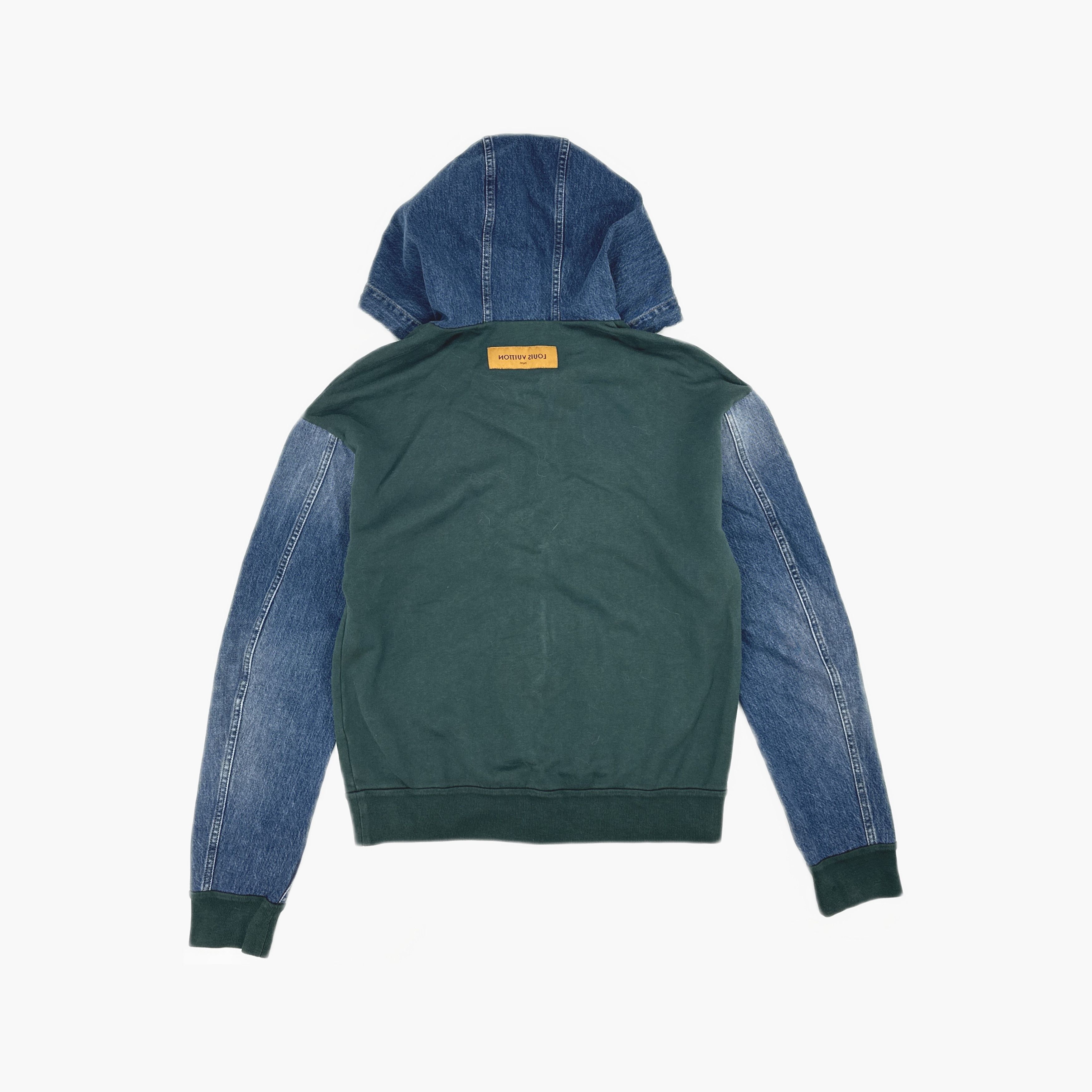 Louis Vuitton Louis Vuitton Denim Panel Green Hoodie Jacket Size L Size US L / EU 52-54 / 3 - 2 Thumbnail