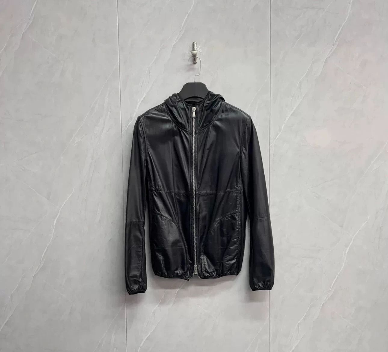 Armani Armani Lambskin Leather Hooded Jacket 46 Size US S / EU 44-46 / 1 - 2 Thumbnail