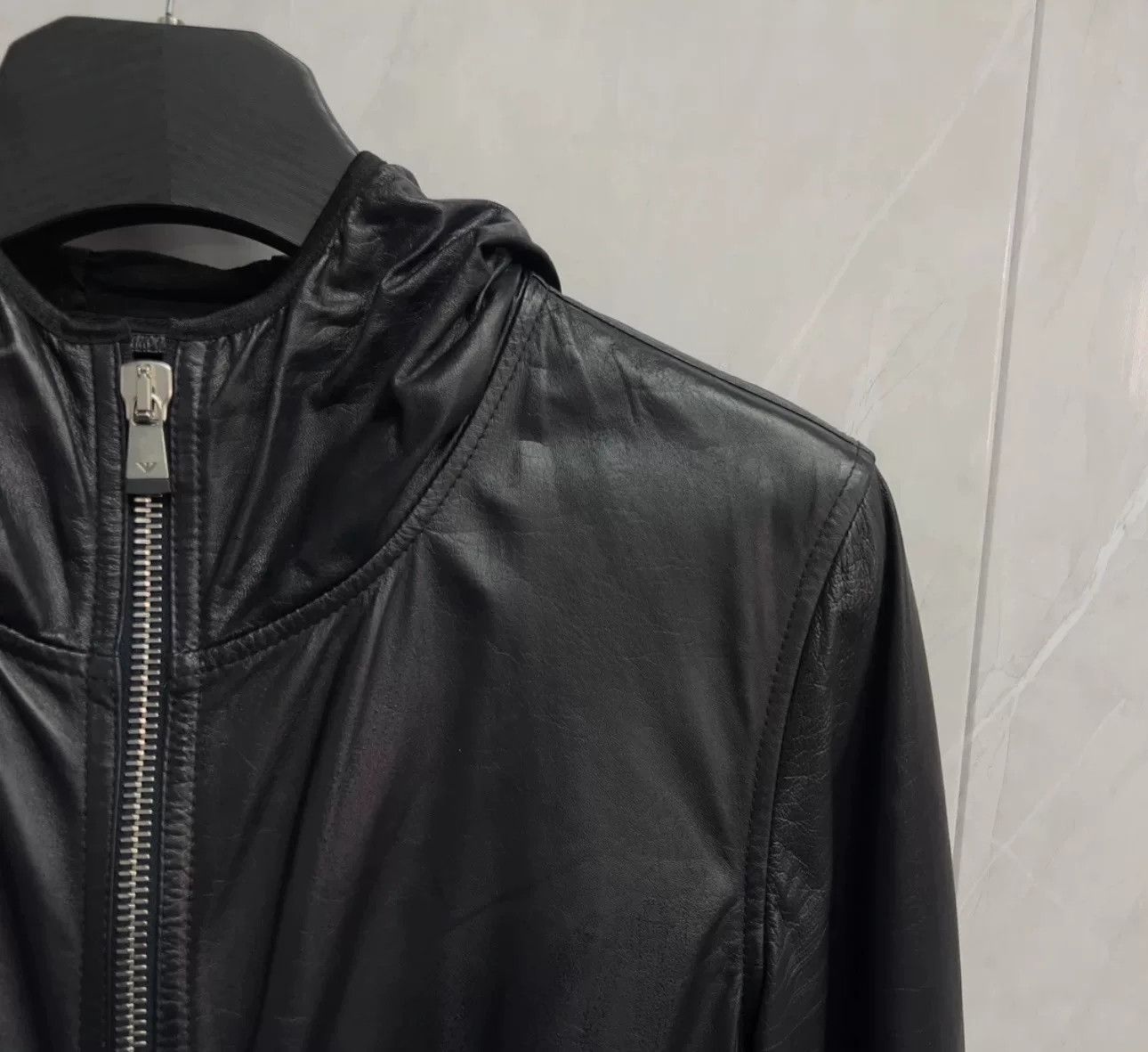 Armani Armani Lambskin Leather Hooded Jacket 46 Size US S / EU 44-46 / 1 - 3 Thumbnail