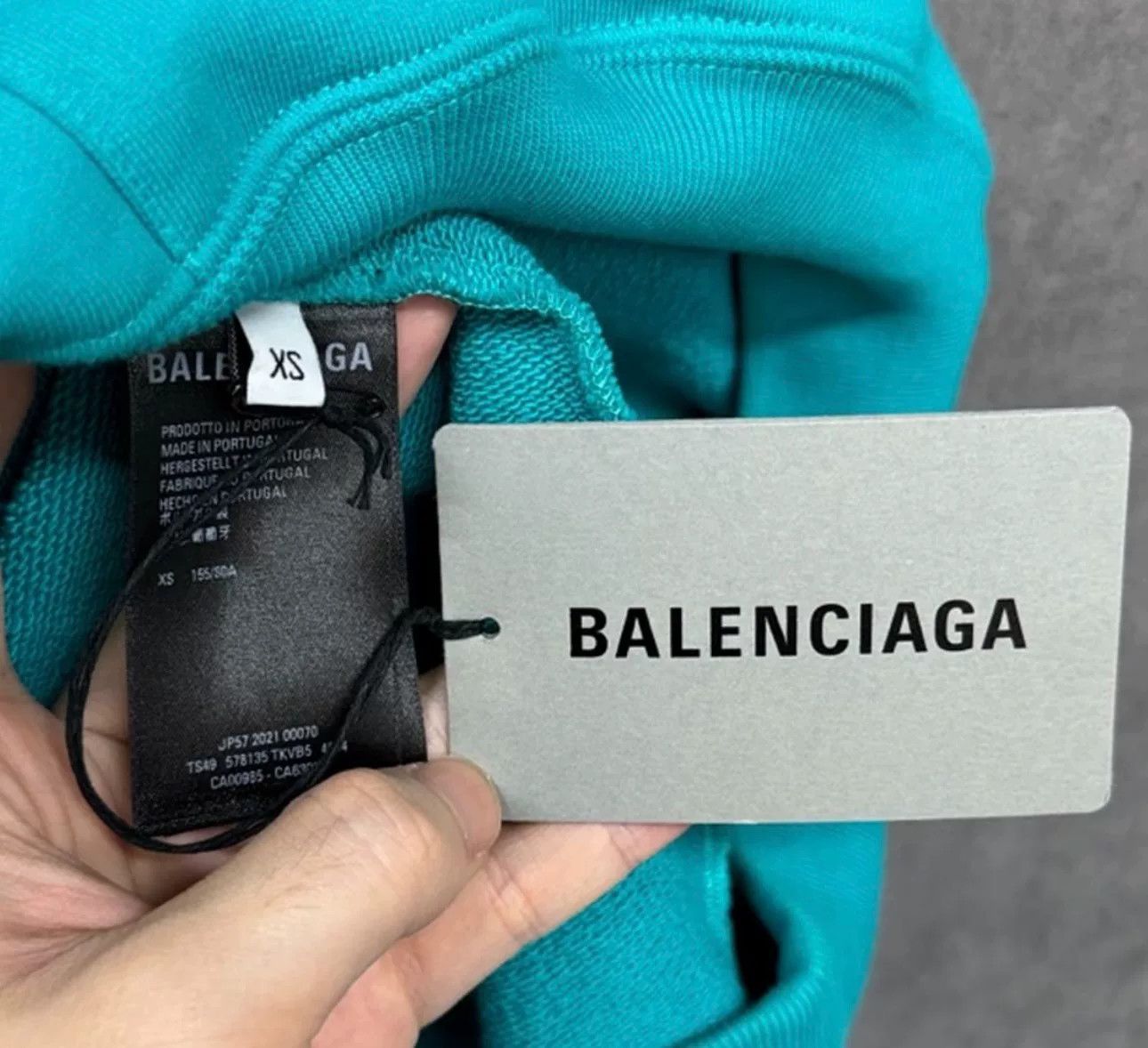 Balenciaga Balenciaga Teal Embroidered Logo Hoodie XS Size XS / US 0-2 / IT 36-38 - 3 Thumbnail