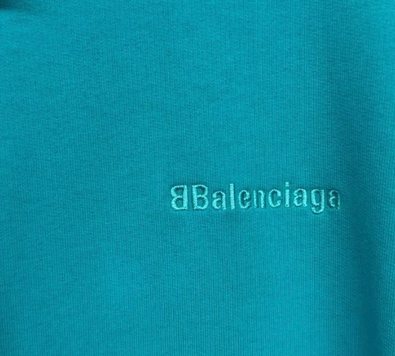 Balenciaga Balenciaga Teal Embroidered Logo Hoodie XS Size XS / US 0-2 / IT 36-38 - 4 Thumbnail