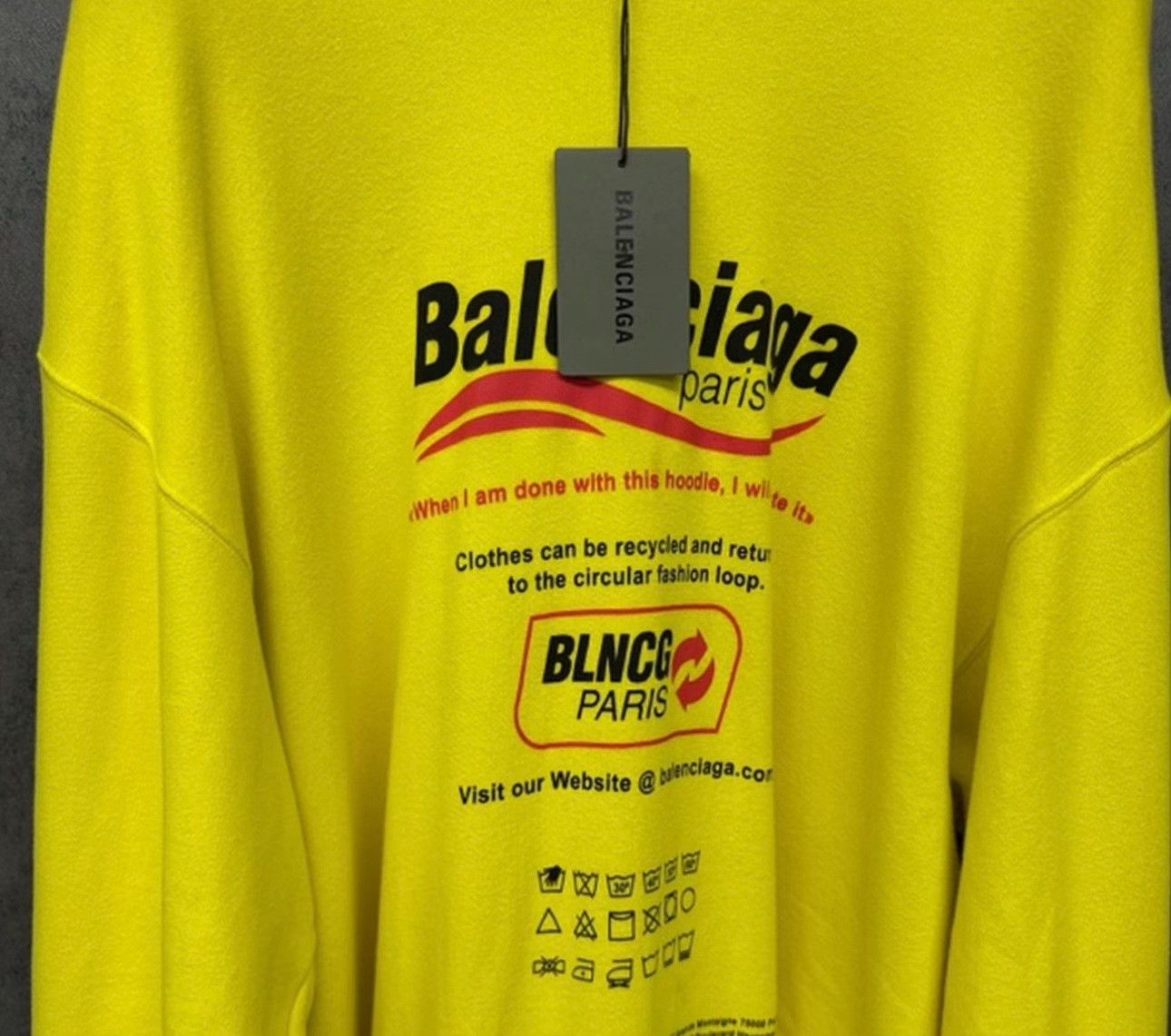 Balenciaga Balenciaga Logo Print Hoodie Yellow XXS Size US XXS / EU 40 - 4 Thumbnail